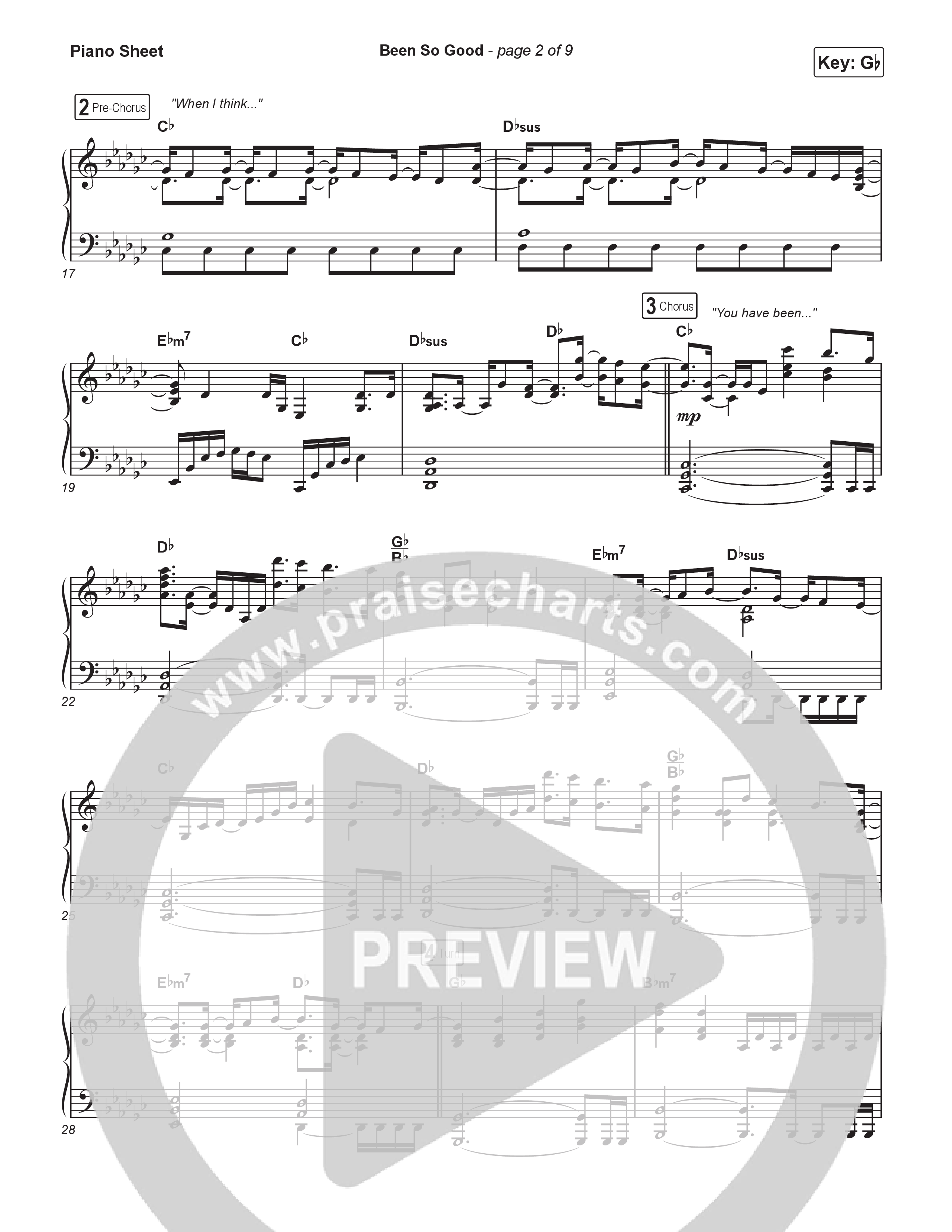 Been So Good (Sing It Now) Piano Sheet (Elevation Worship / Tiffany Hudson / Arr. Luke Gambill)