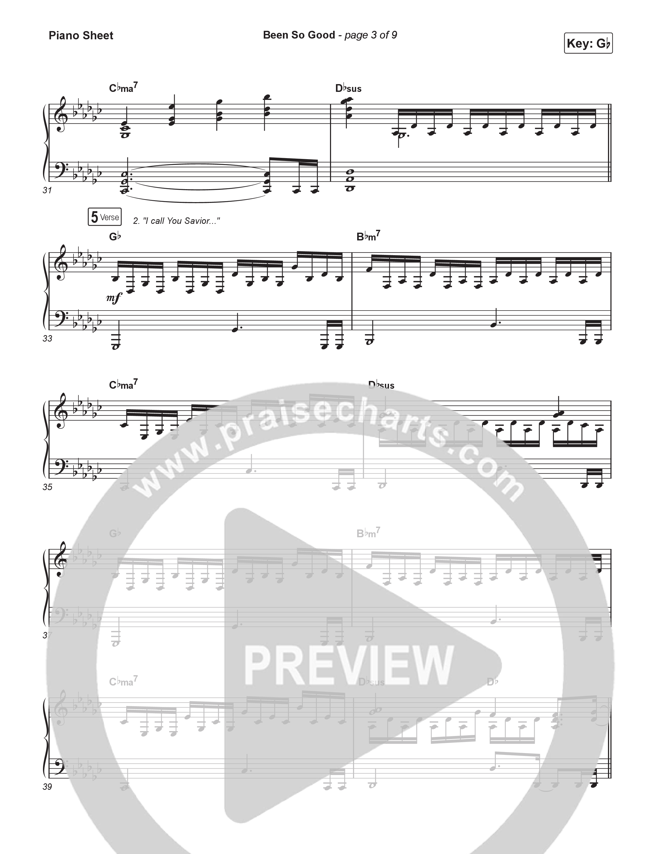 Been So Good (Sing It Now) Piano Sheet (Elevation Worship / Tiffany Hudson / Arr. Luke Gambill)