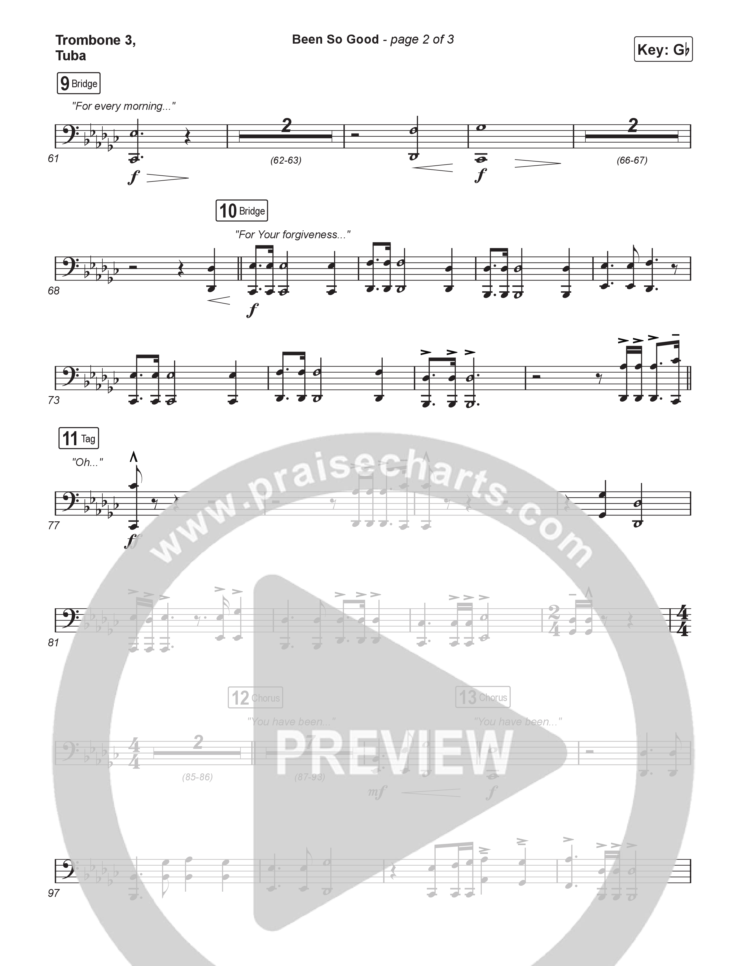 Been So Good (Sing It Now) Trombone 3/Tuba (Elevation Worship / Tiffany Hudson / Arr. Luke Gambill)