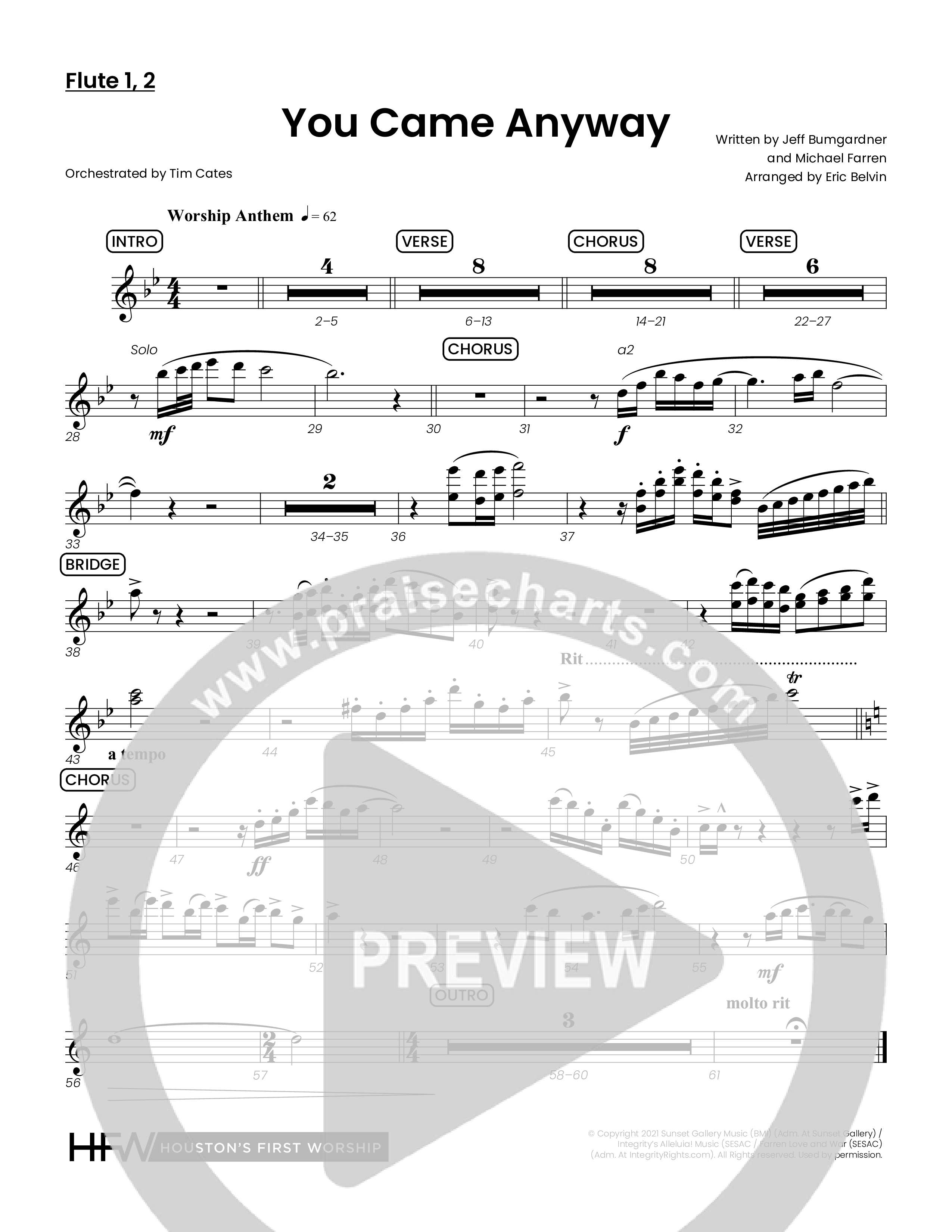 You Came Anyway (Choral Anthem SATB) Wind Pack (Houston's First Worship / Arr. Eric Belvin)