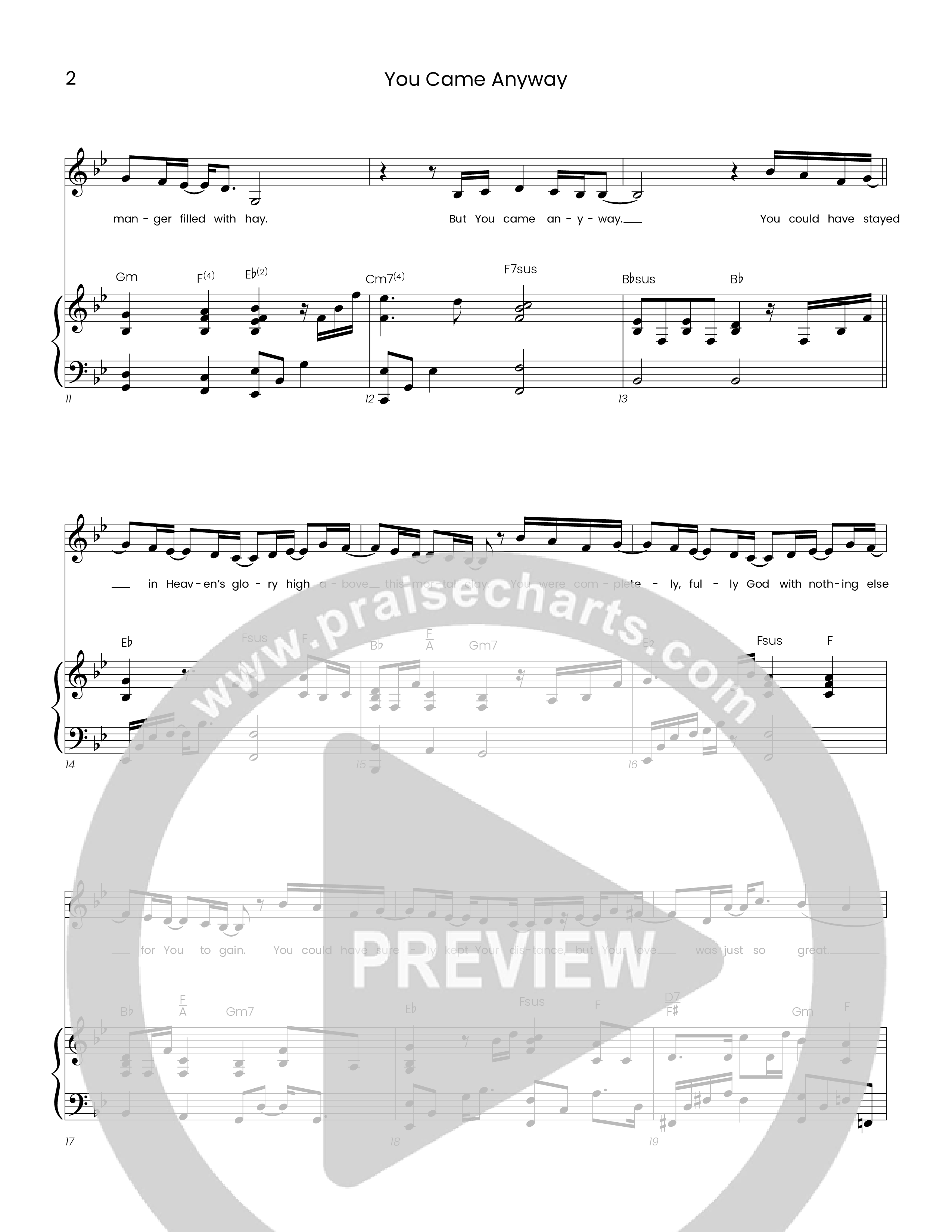 You Came Anyway (Choral Anthem SATB) Piano/Vocal (SATB) (Houston's First Worship / Arr. Eric Belvin)