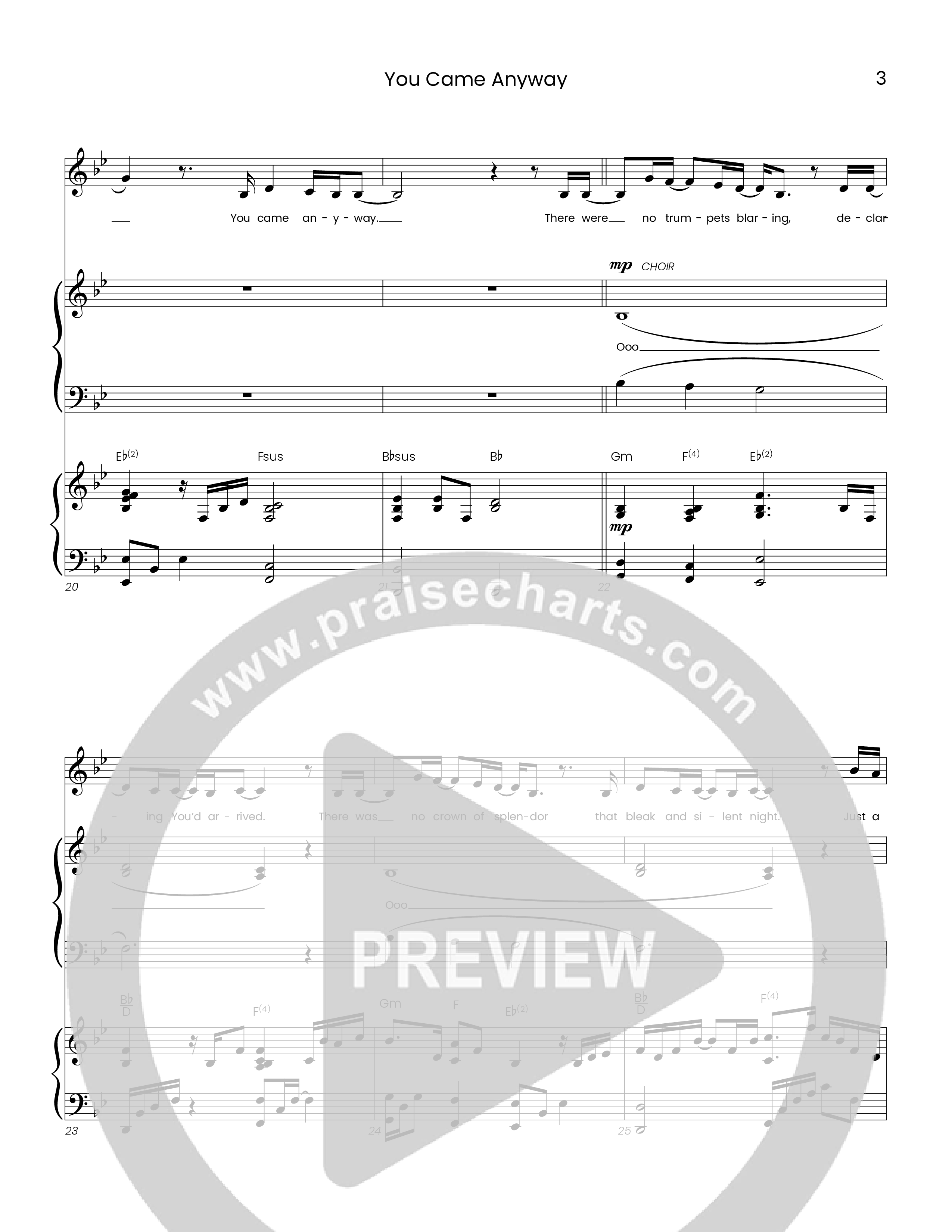 You Came Anyway (Choral Anthem SATB) Piano/Vocal (SATB) (Houston's First Worship / Arr. Eric Belvin)