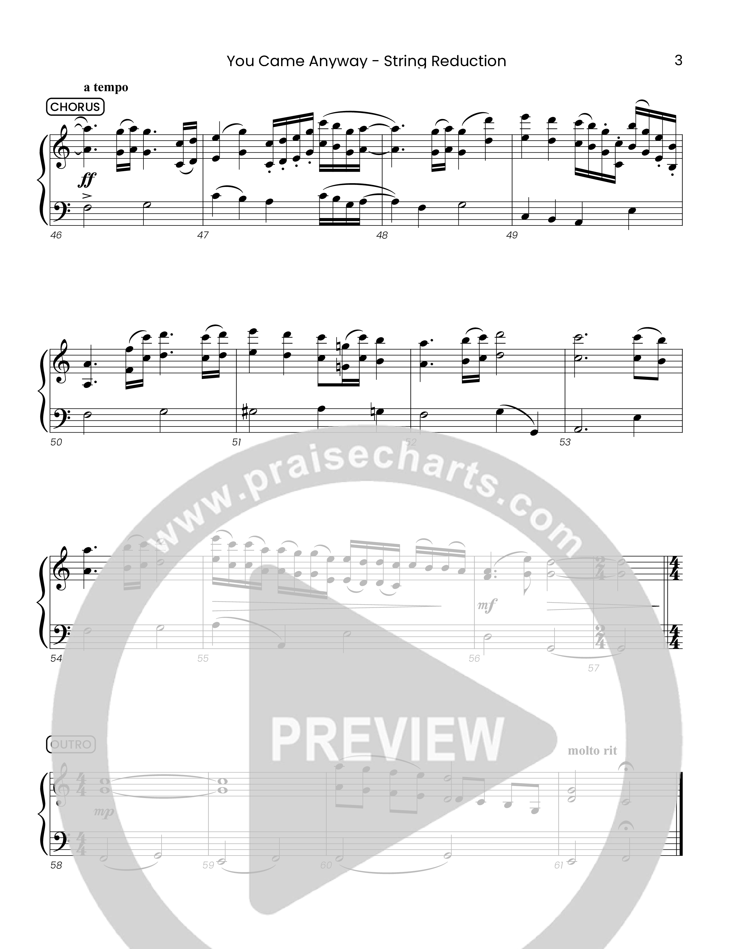 You Came Anyway (Choral Anthem SATB) String Reduction (Houston's First Worship / Arr. Eric Belvin)