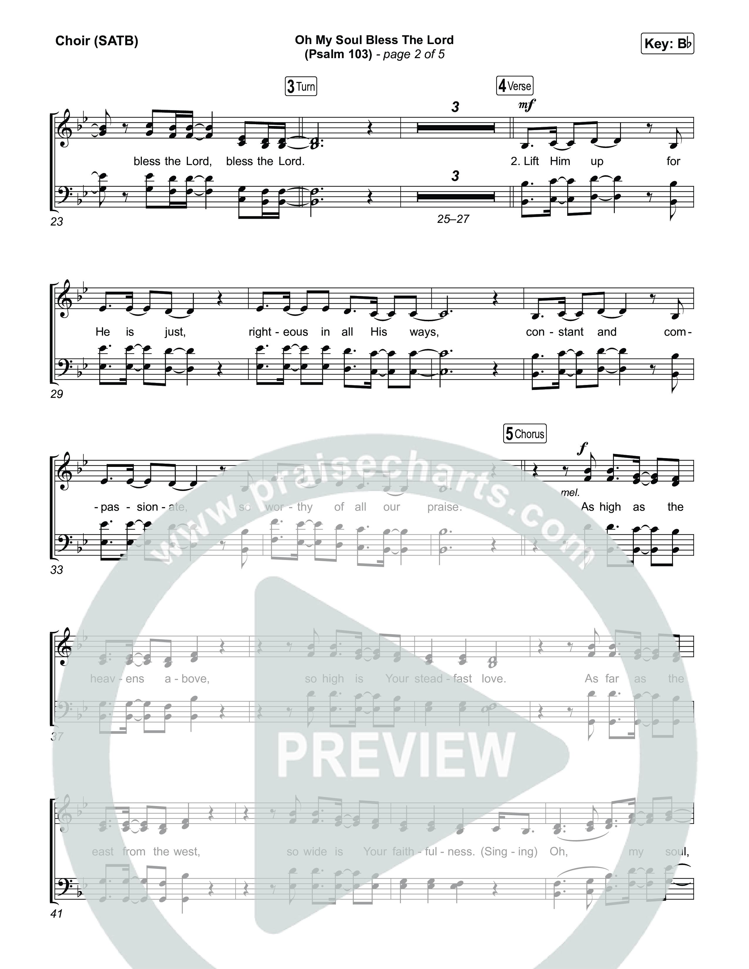 Oh My Soul Bless The Lord (Psalm 103) Choir Sheet (SATB) (The Worship Initiative)