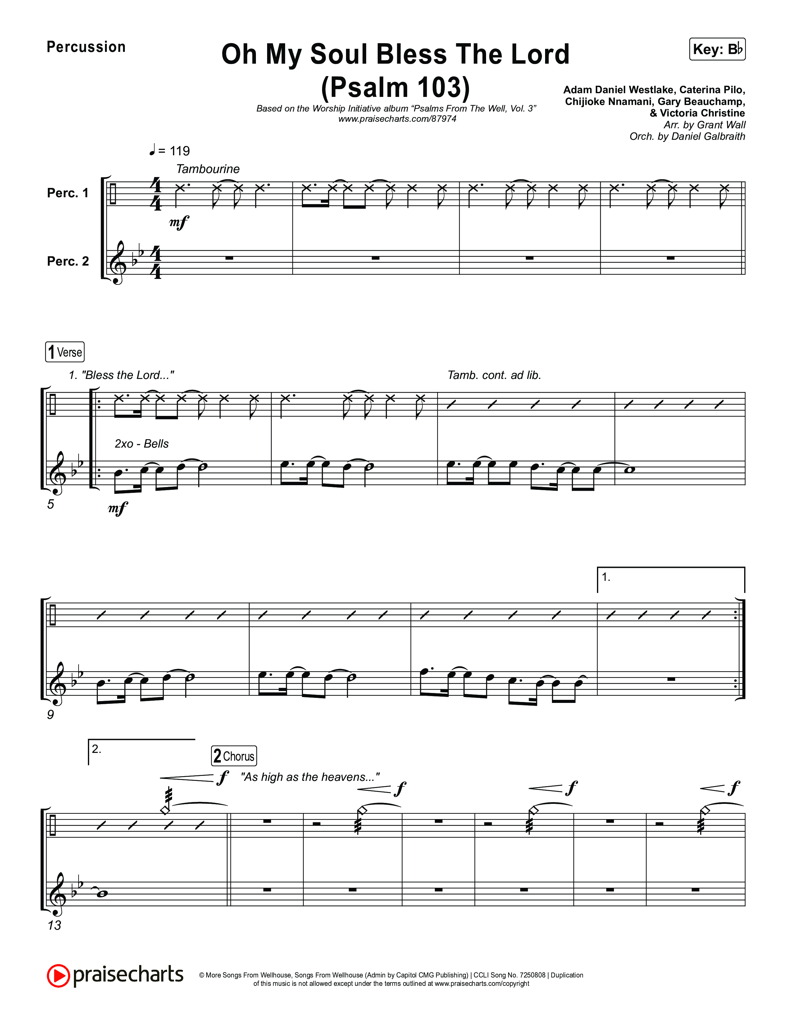 Oh My Soul Bless The Lord (Psalm 103) Percussion (The Worship Initiative)