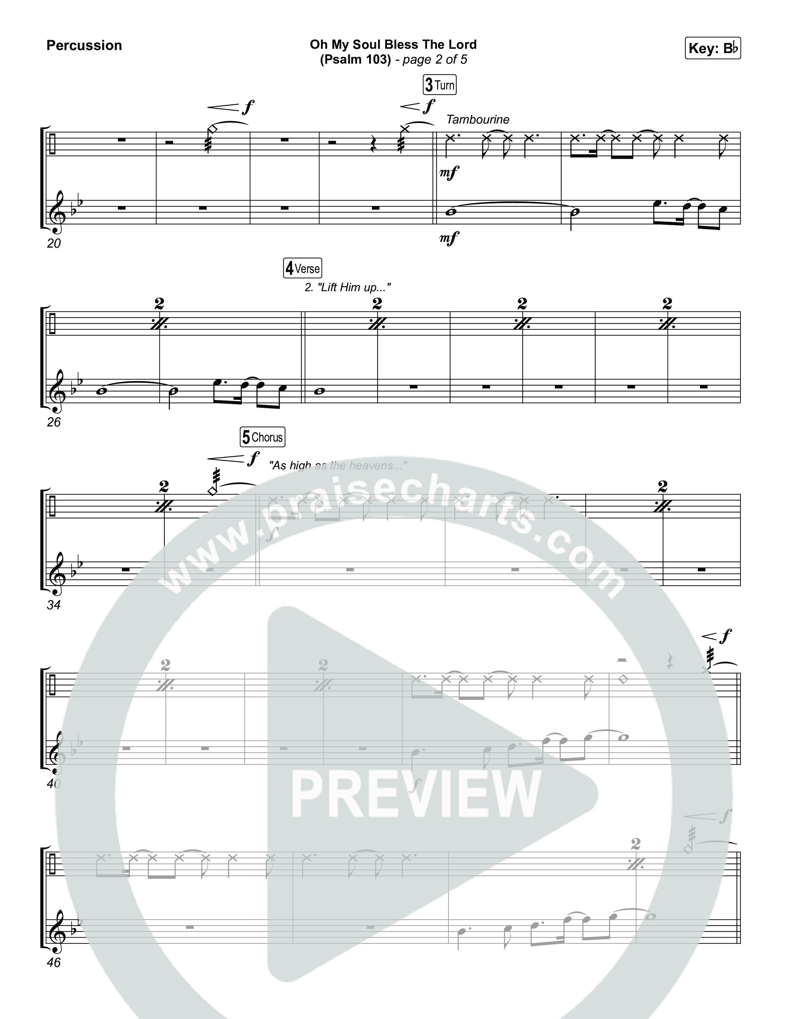 Oh My Soul Bless The Lord (Psalm 103) Percussion (The Worship Initiative)