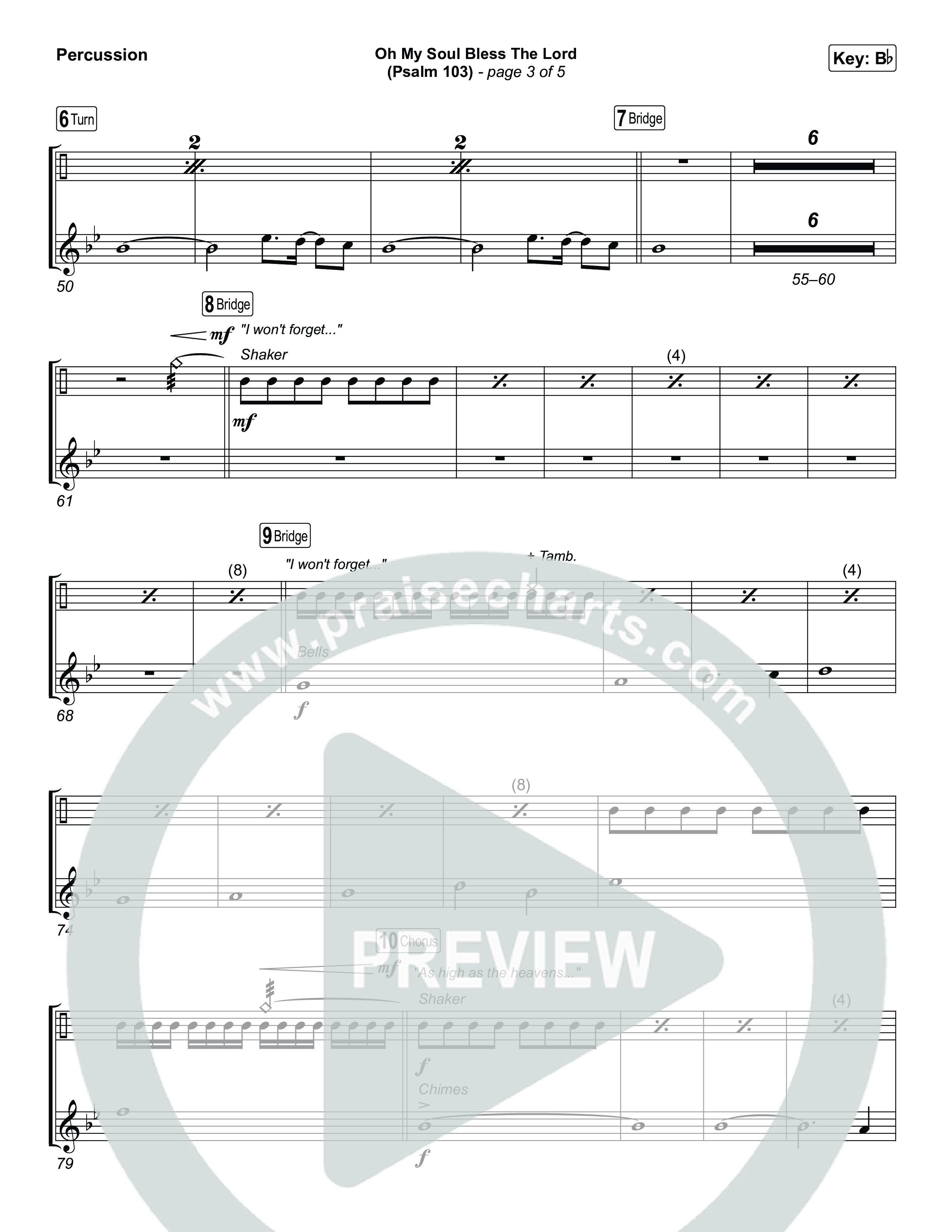 Oh My Soul Bless The Lord (Psalm 103) Percussion (The Worship Initiative)