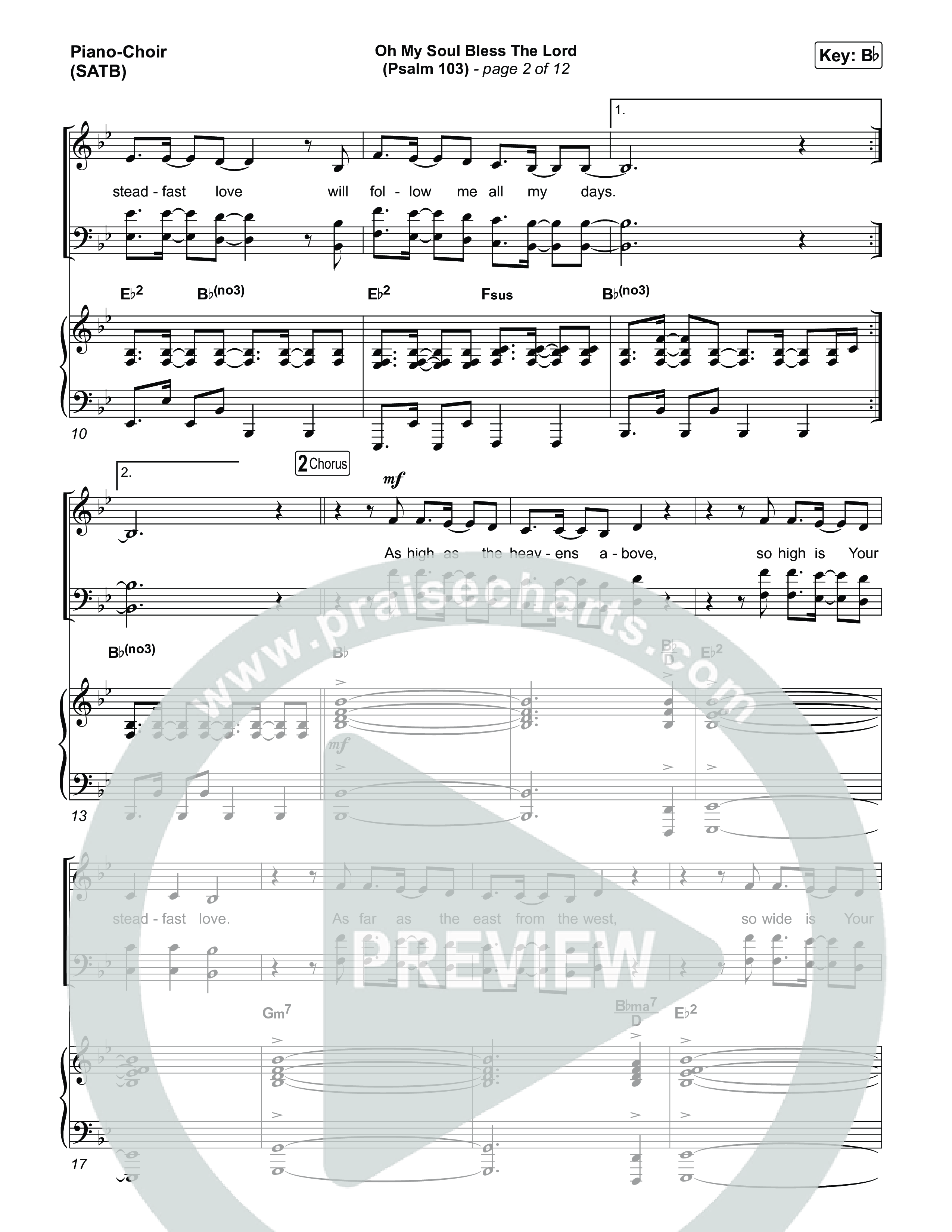 Oh My Soul Bless The Lord (Psalm 103) Piano/Vocal (SATB) (The Worship Initiative)