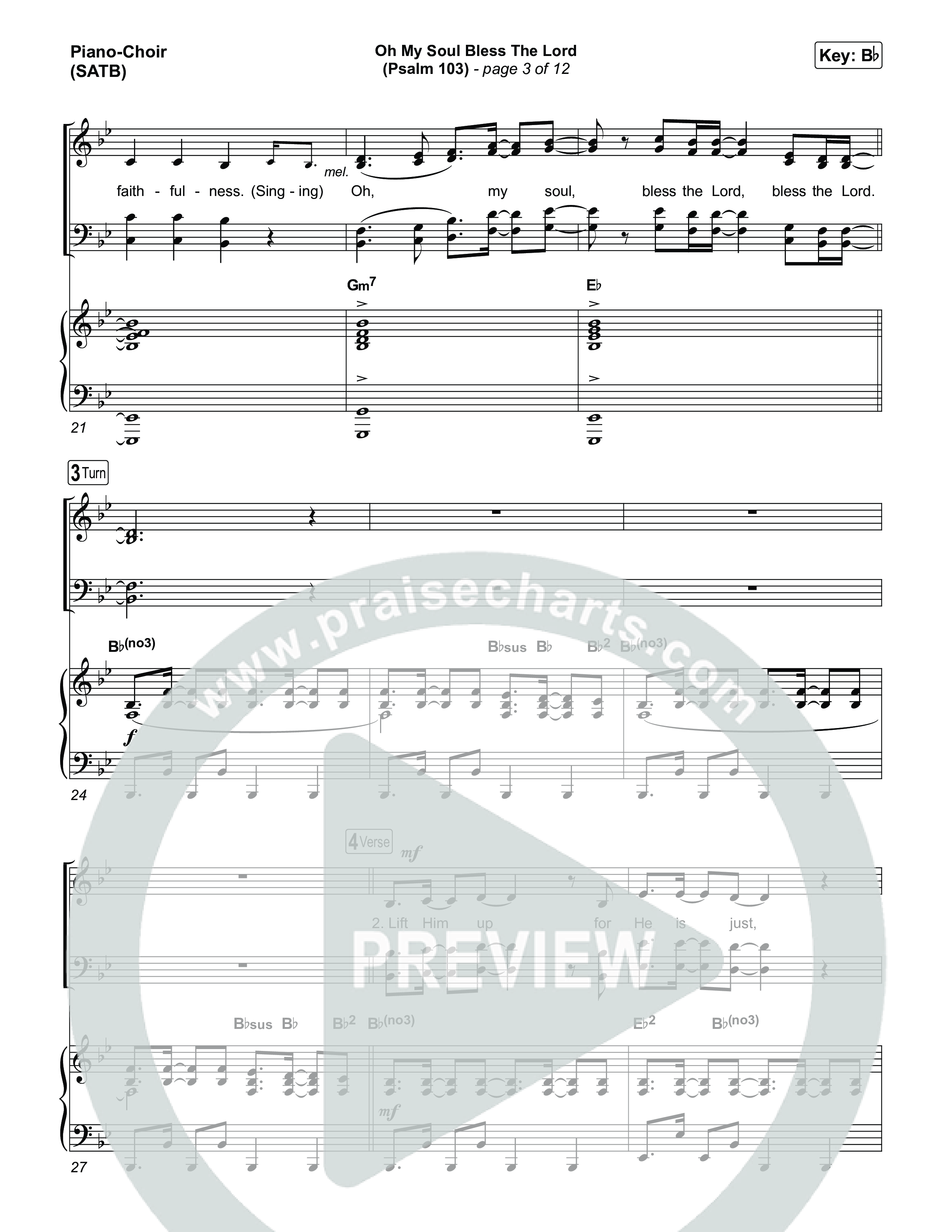 Oh My Soul Bless The Lord (Psalm 103) Piano/Vocal (SATB) (The Worship Initiative)