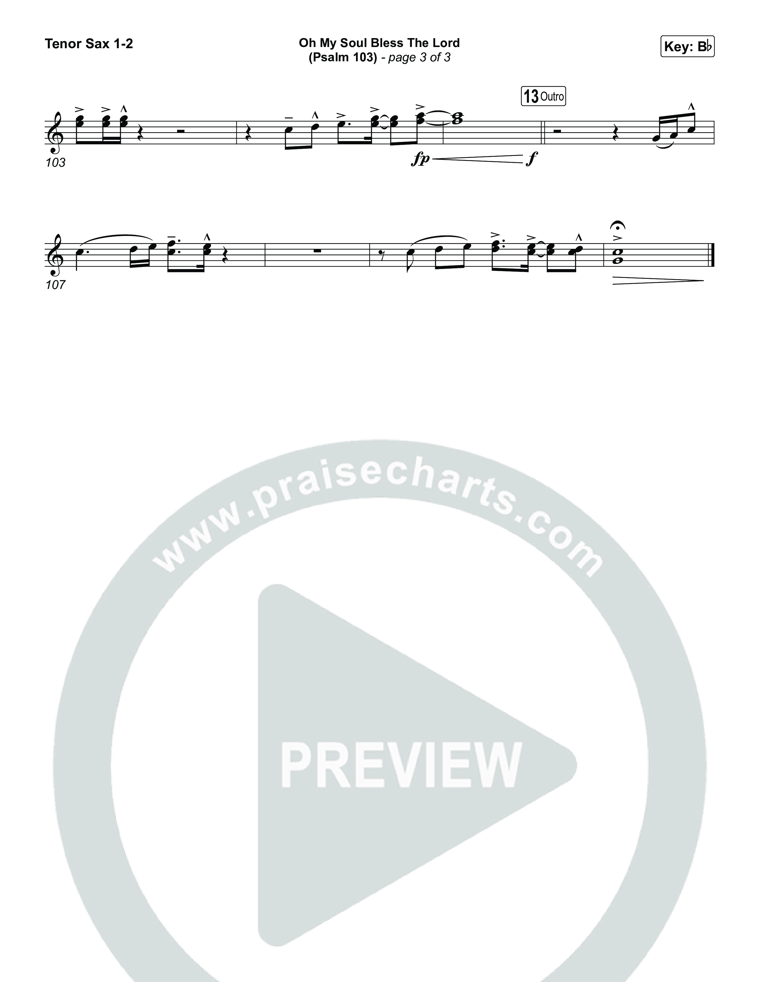 Oh My Soul Bless The Lord (Psalm 103) Tenor Sax 1,2 (The Worship Initiative)