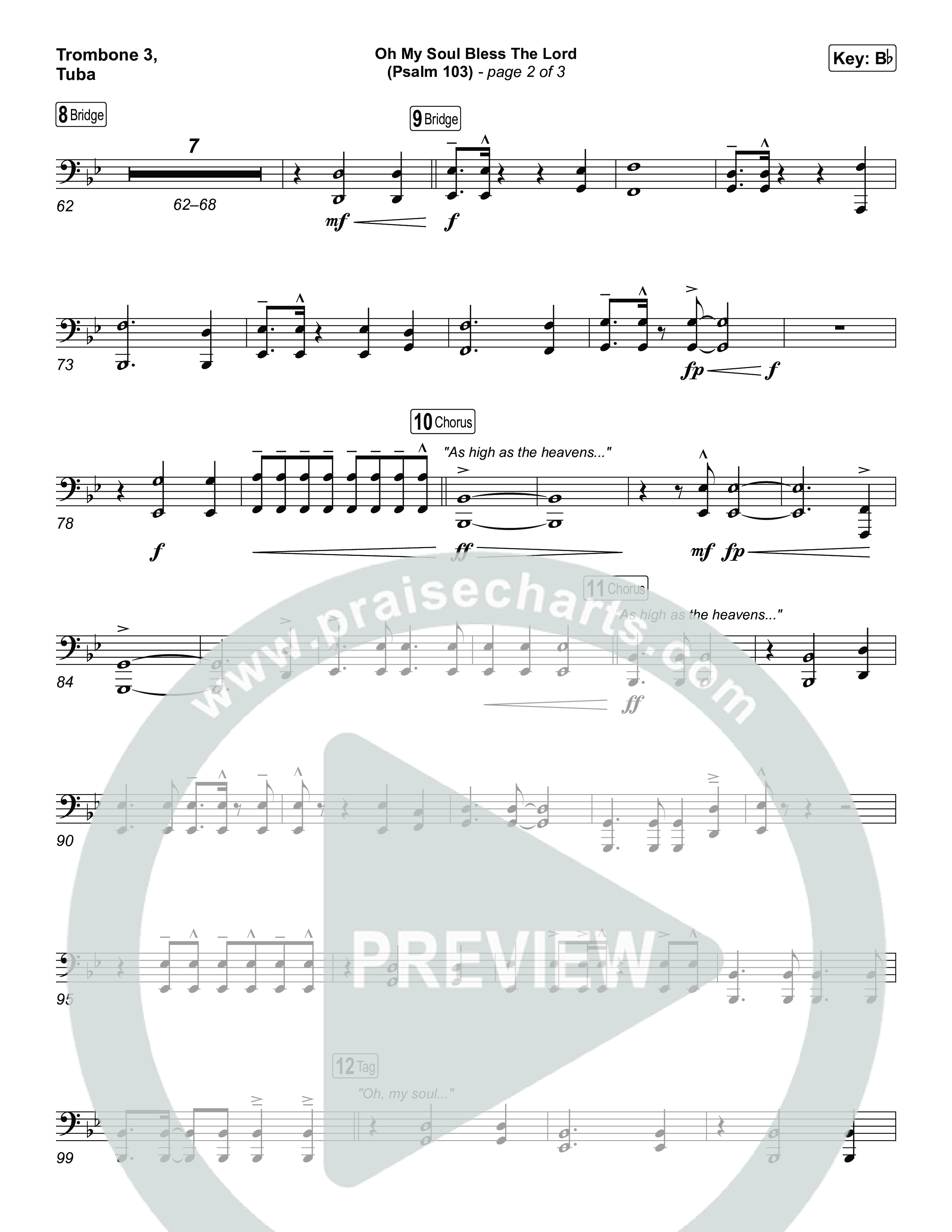 Oh My Soul Bless The Lord (Psalm 103) Trombone 3/Tuba (The Worship Initiative)