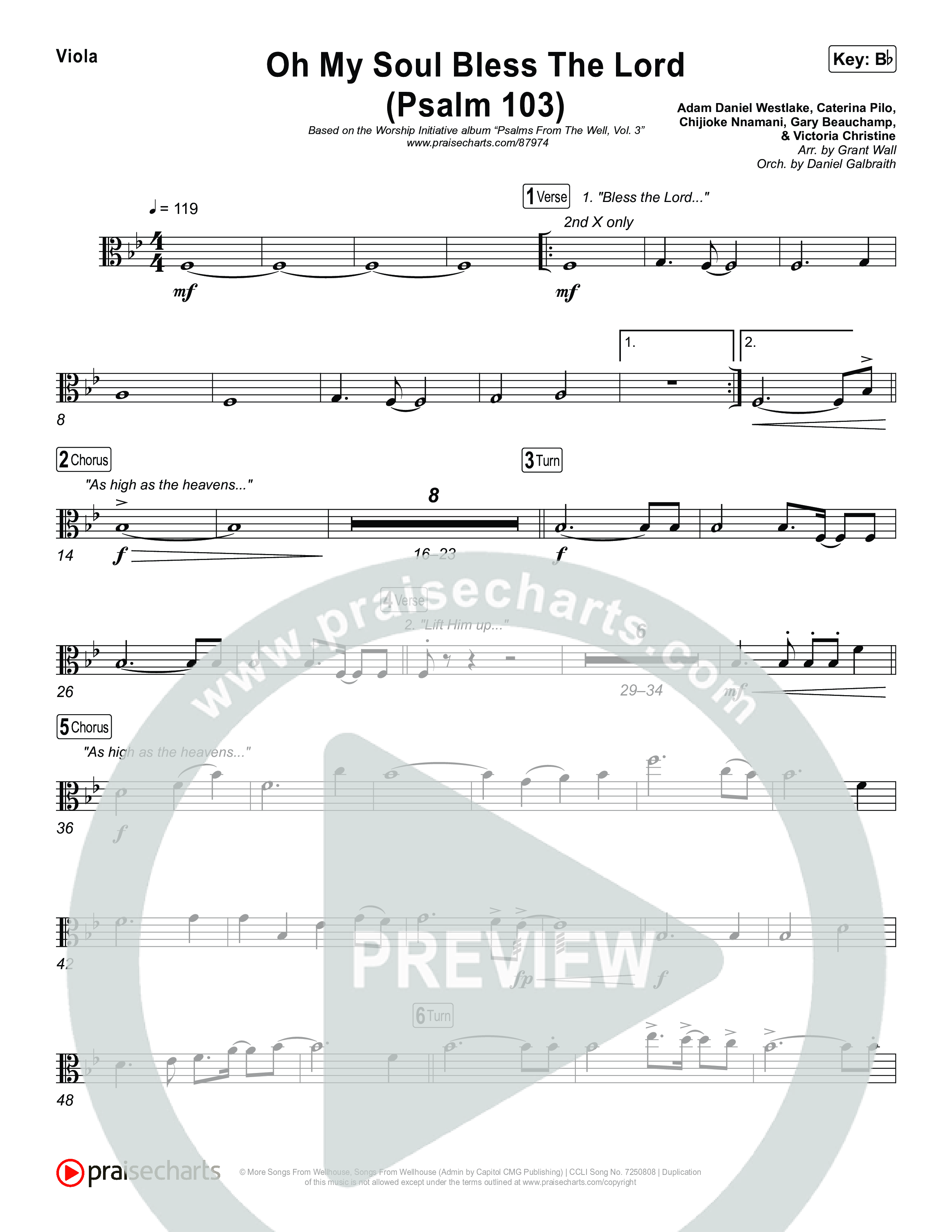 Oh My Soul Bless The Lord (Psalm 103) Viola (The Worship Initiative)