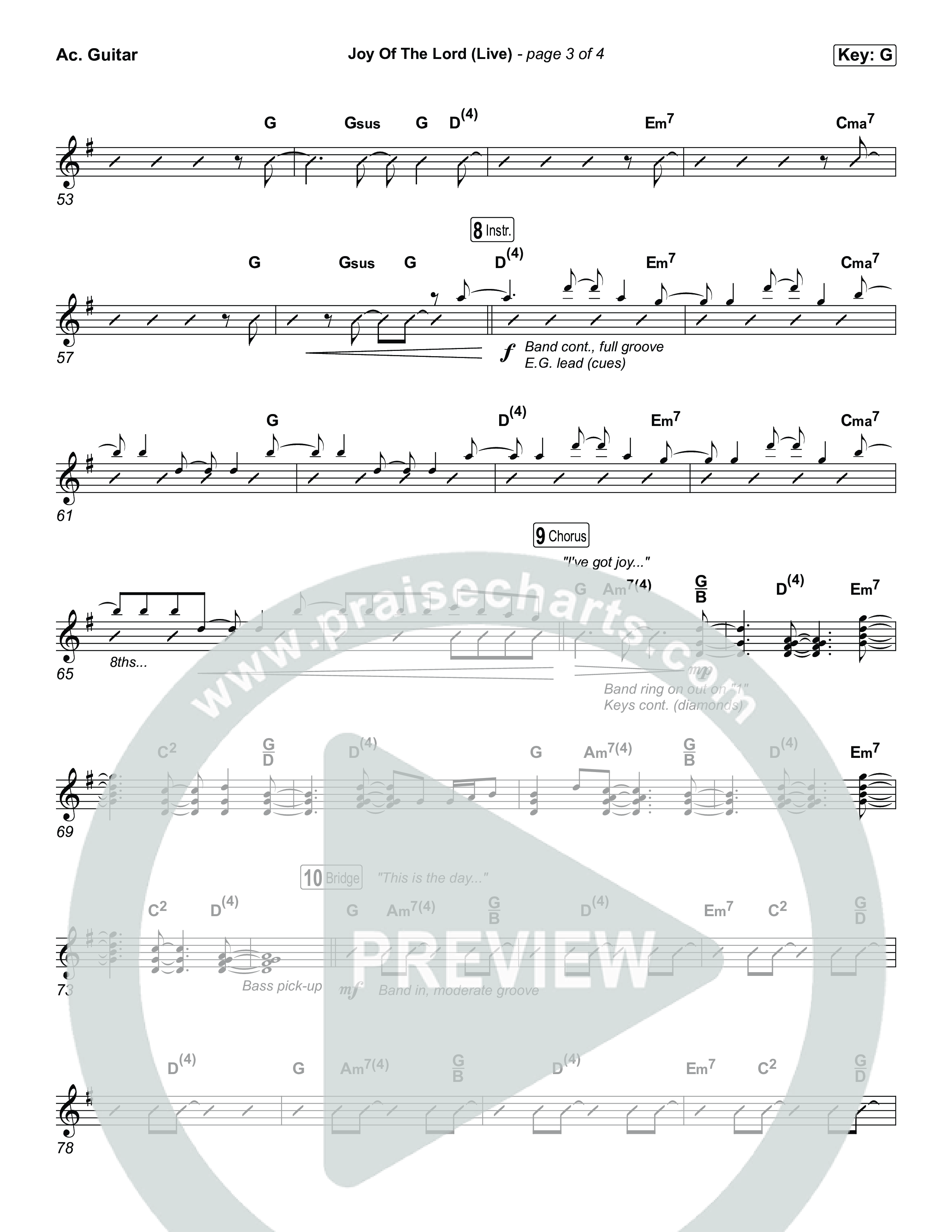 Joy Of The Lord (Live) Acoustic Guitar (Planetshakers)