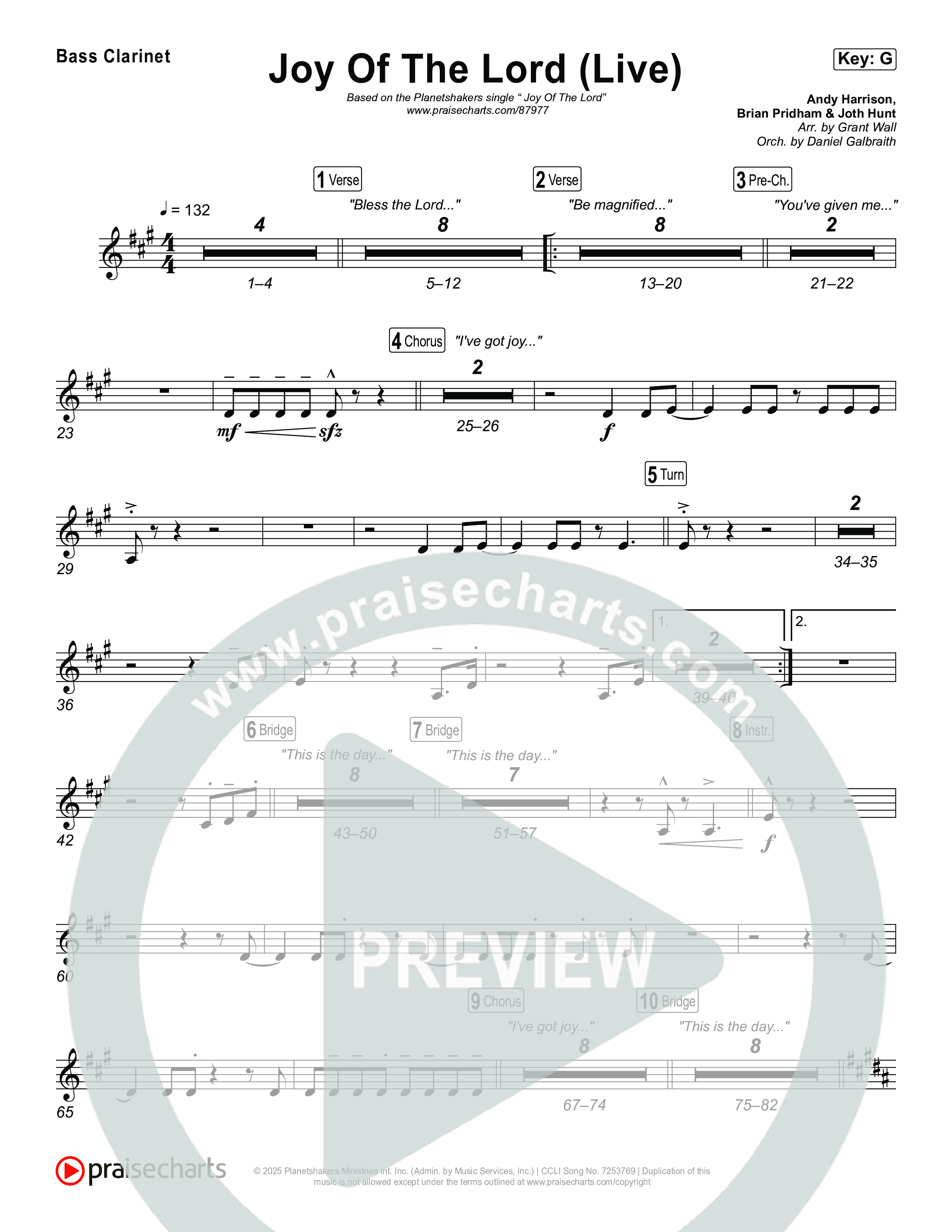 Joy Of The Lord (Live) Clarinet 1,2 (Planetshakers)