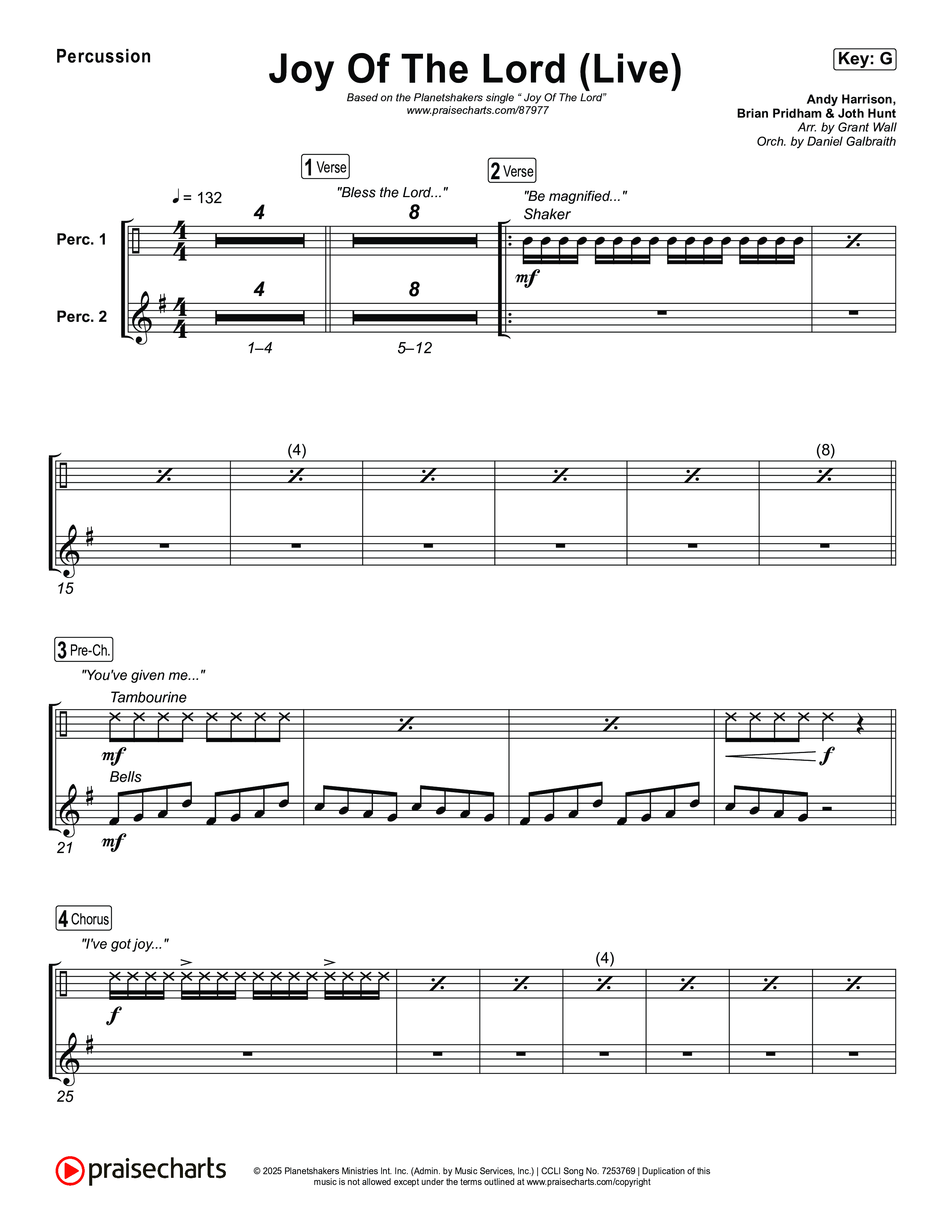 Joy Of The Lord (Live) Percussion (Planetshakers)