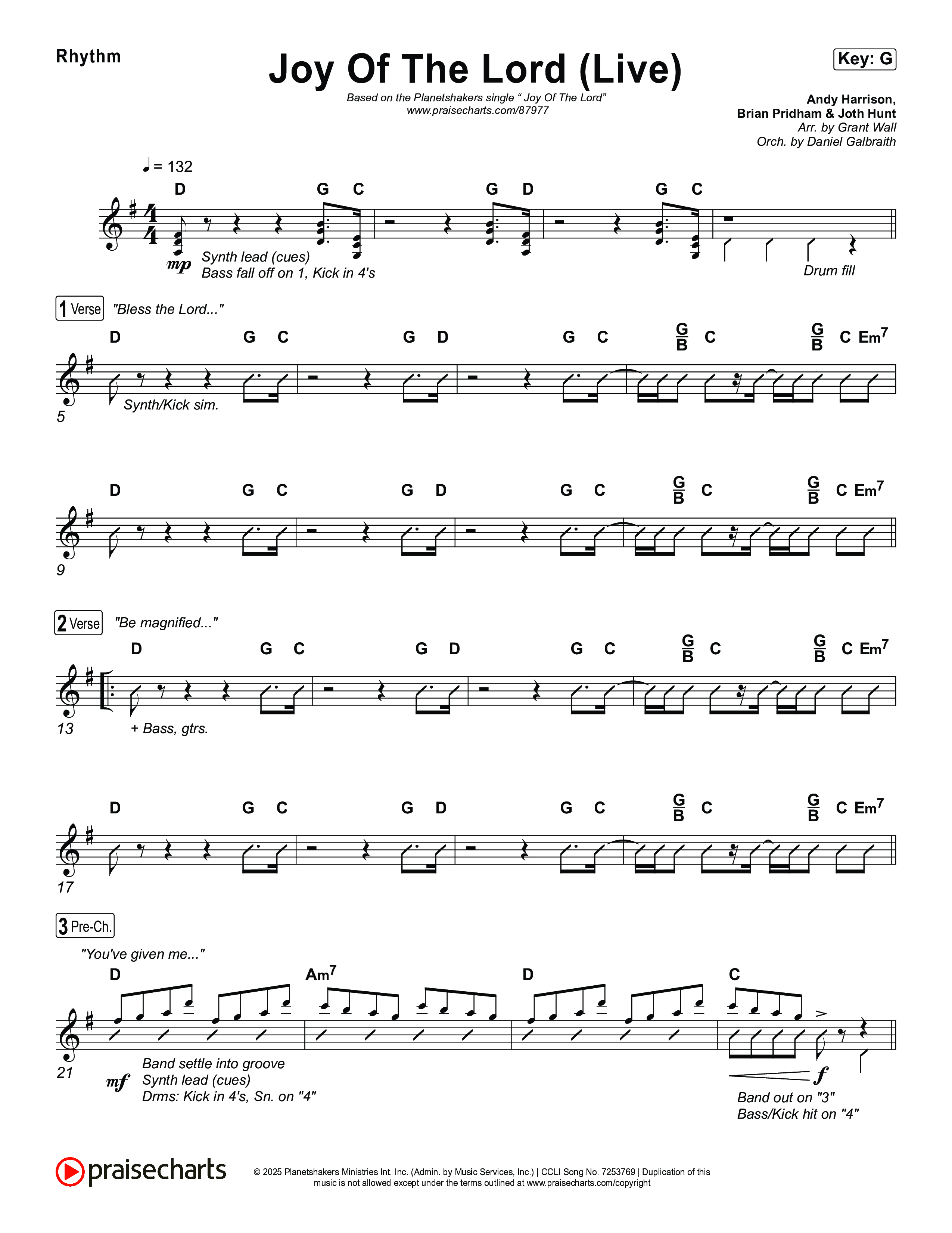 Joy Of The Lord (Live) Rhythm Pack (Planetshakers)