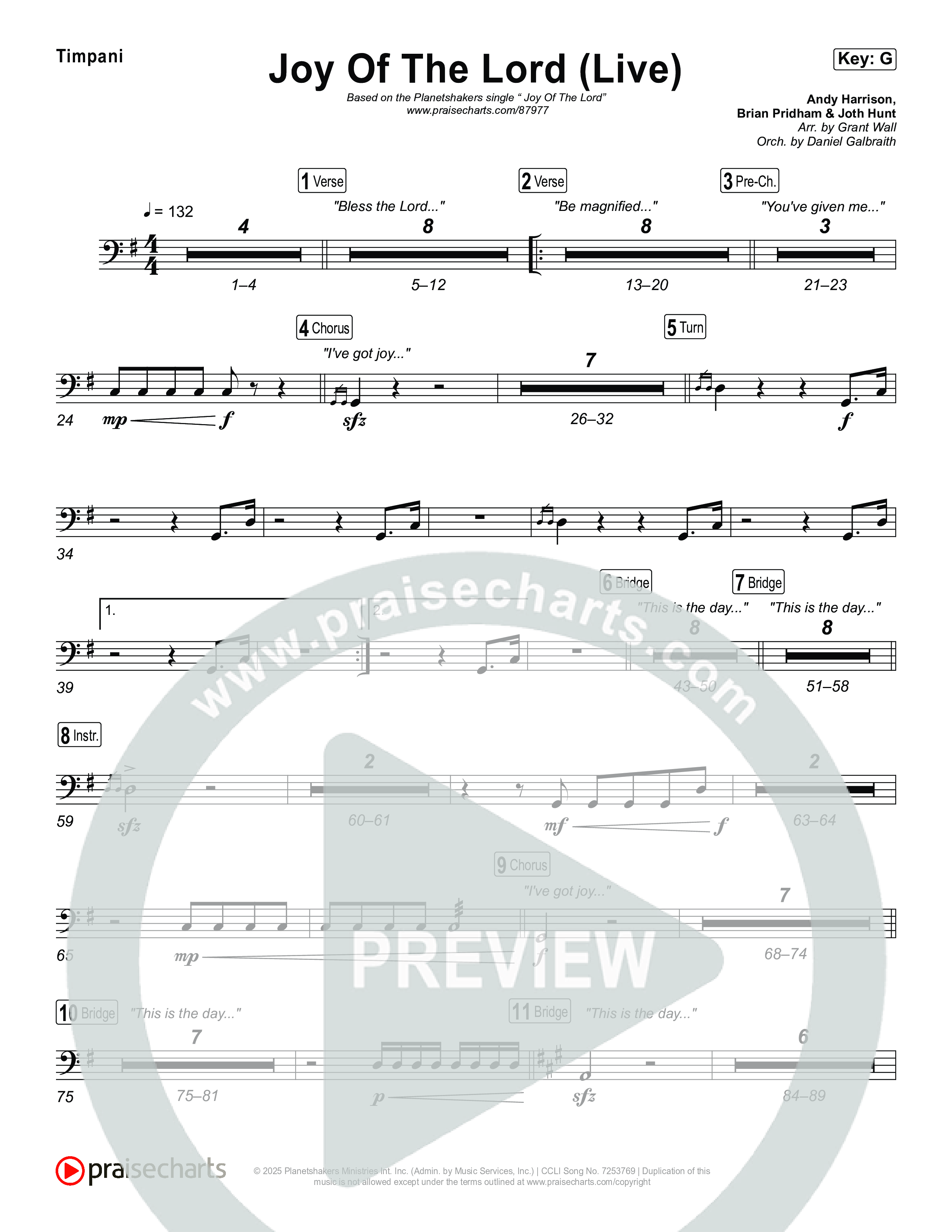 Joy Of The Lord (Live) Timpani (Planetshakers)