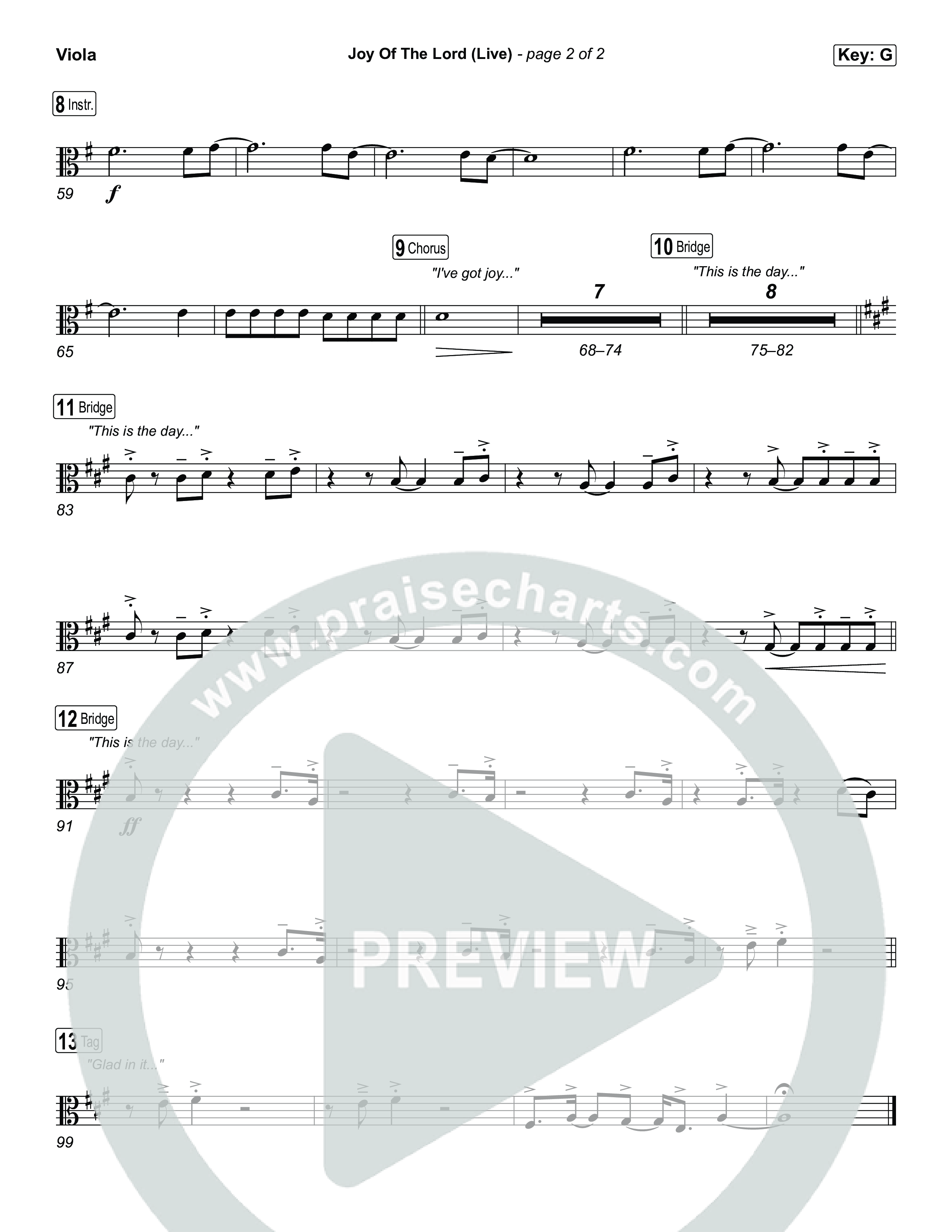 Joy Of The Lord (Live) Viola (Planetshakers)