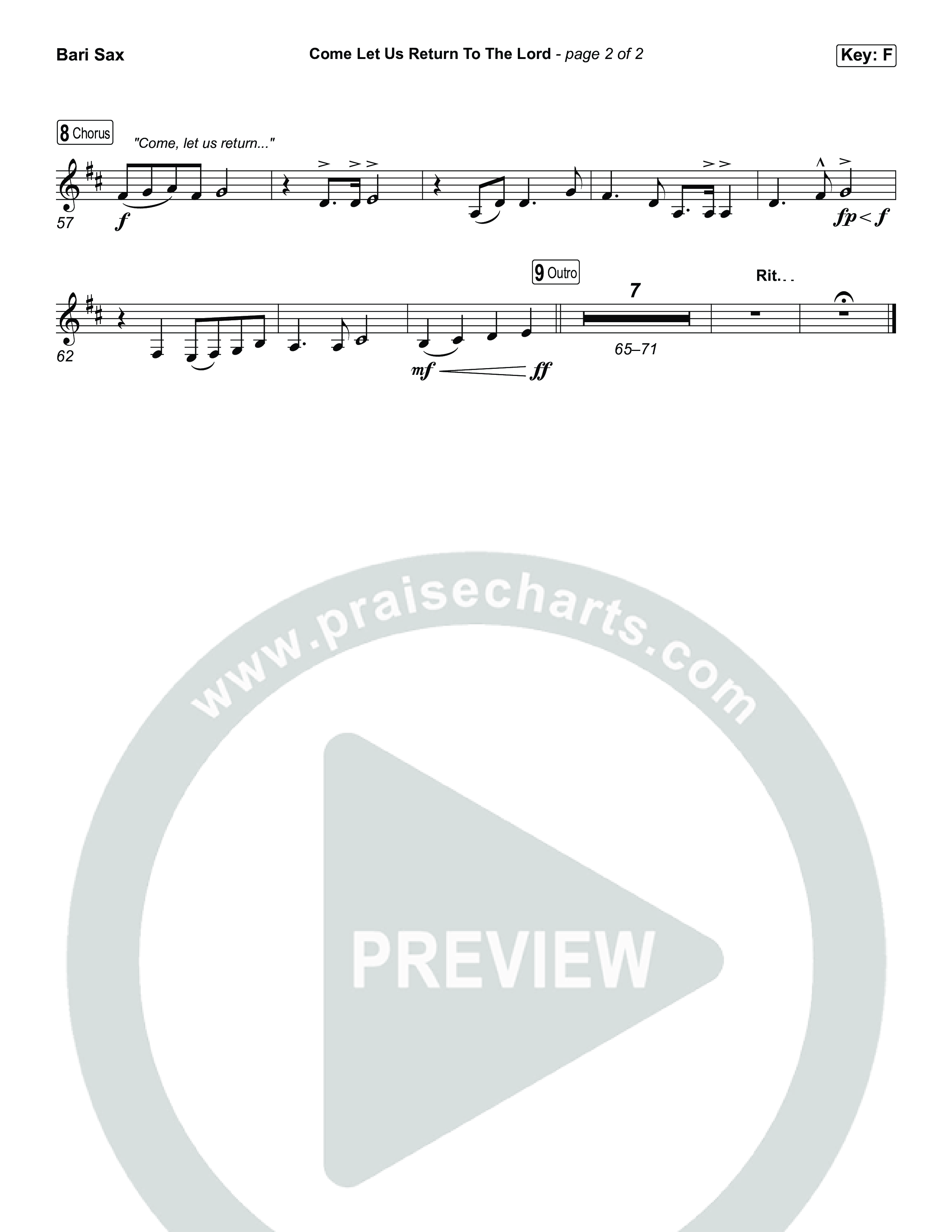 Come Let Us Return To The Lord Bari Sax (Matt Papa / Matt Boswell / Cochren & Co)