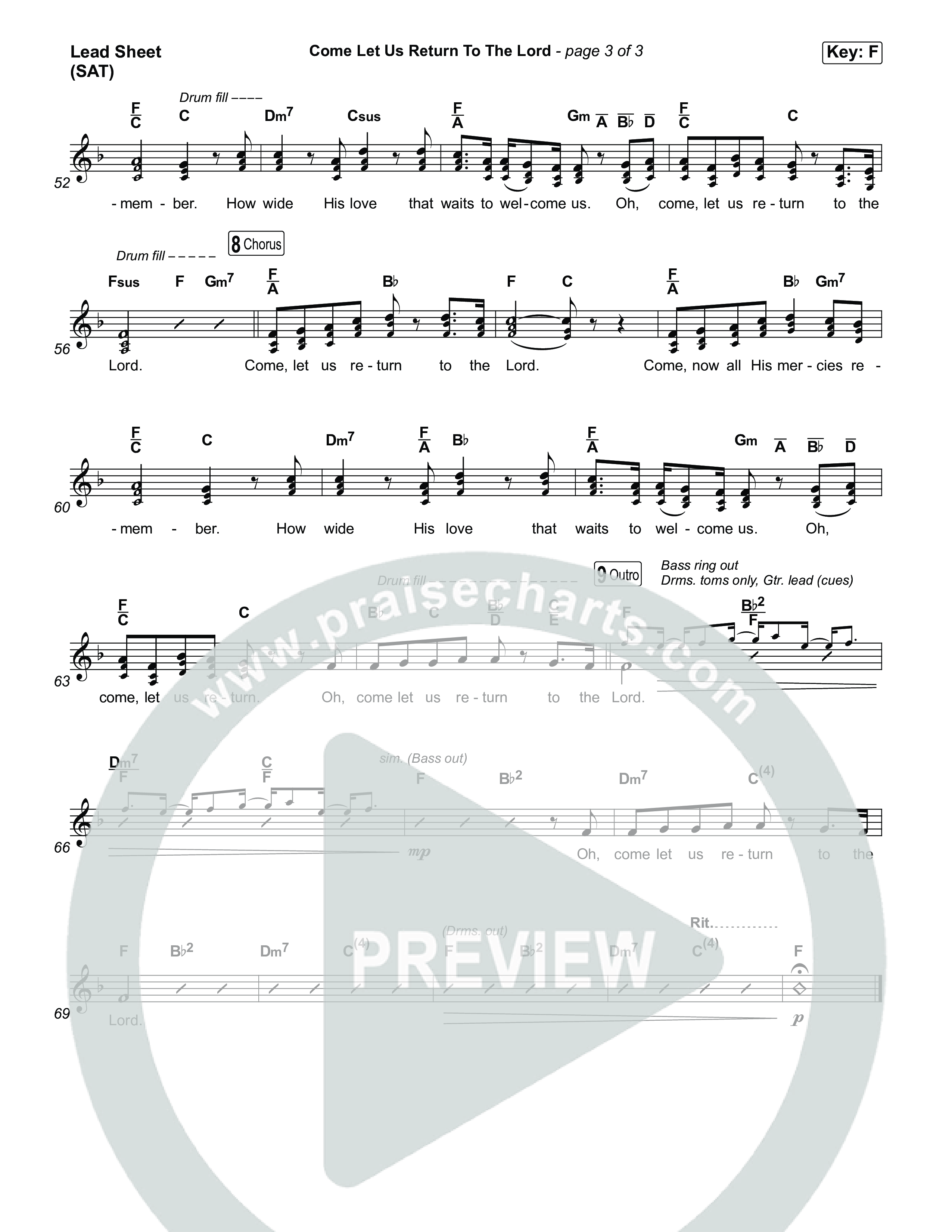 Come Let Us Return To The Lord Lead Sheet (SAT) (Matt Papa / Matt Boswell / Cochren & Co)