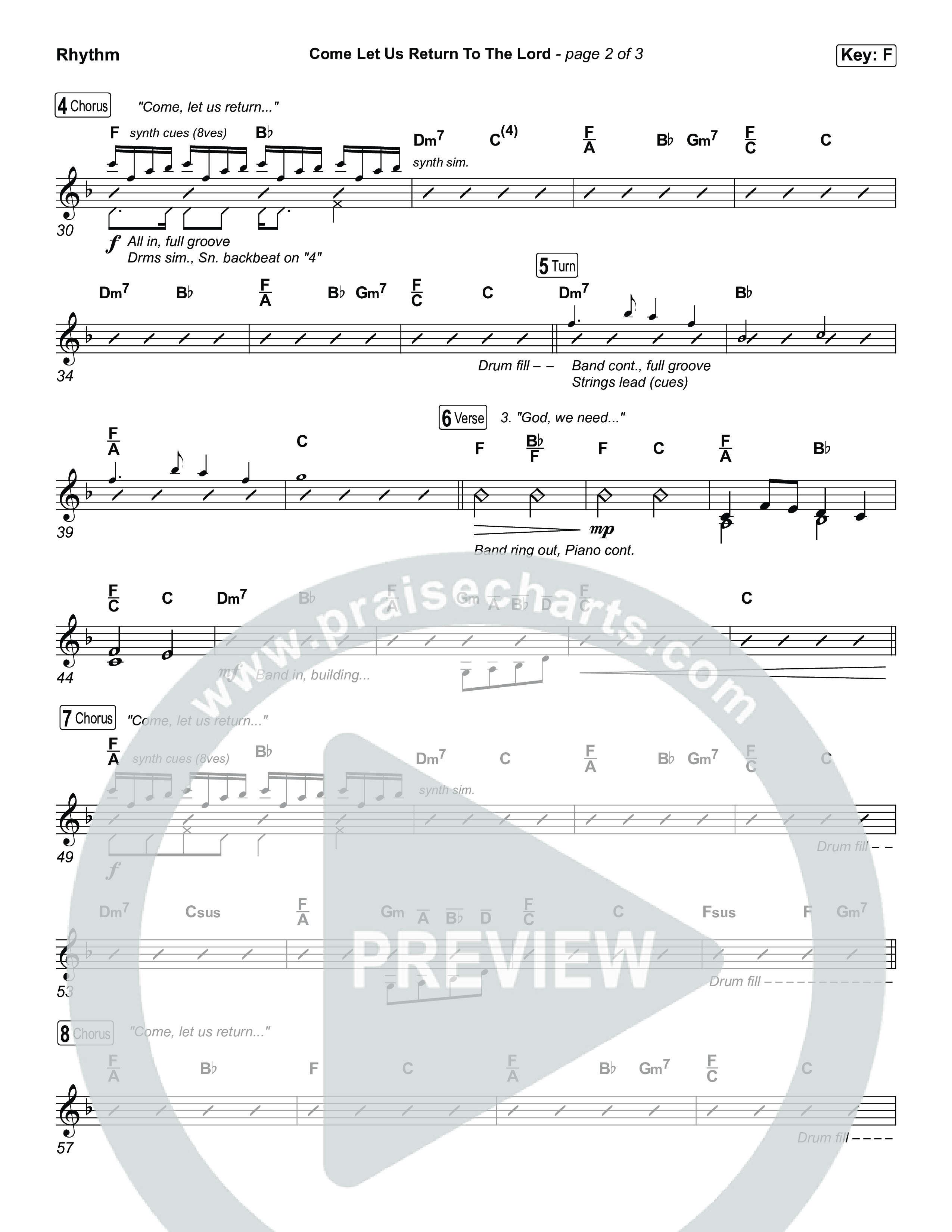 Come Let Us Return To The Lord Rhythm Chart (Matt Papa / Matt Boswell / Cochren & Co)