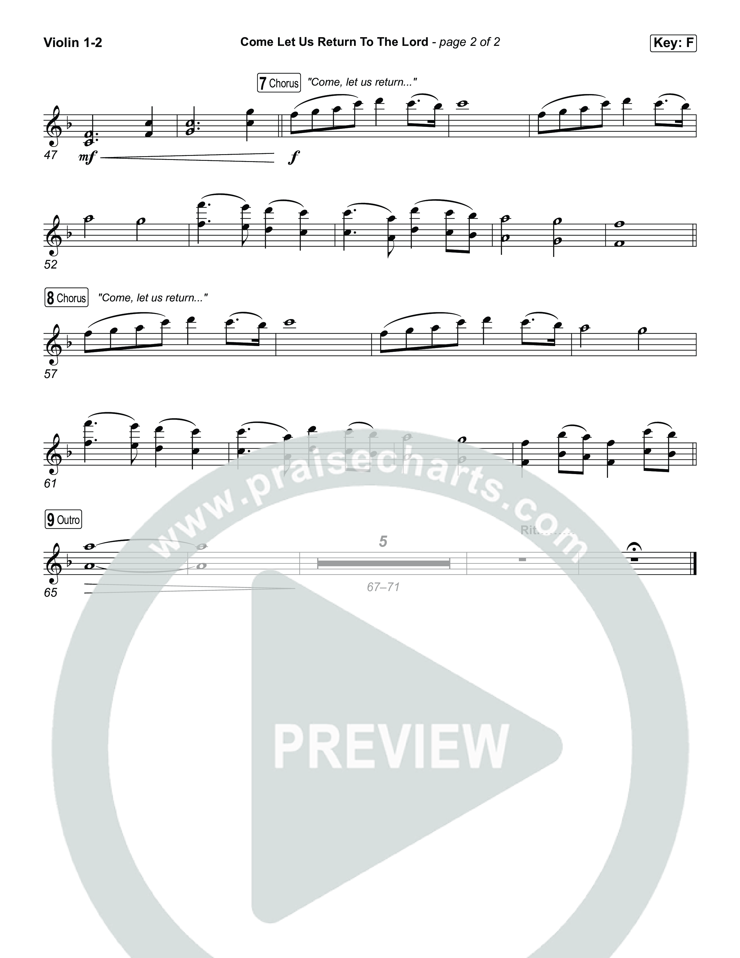 Come Let Us Return To The Lord String Pack (Matt Papa / Matt Boswell / Cochren & Co)