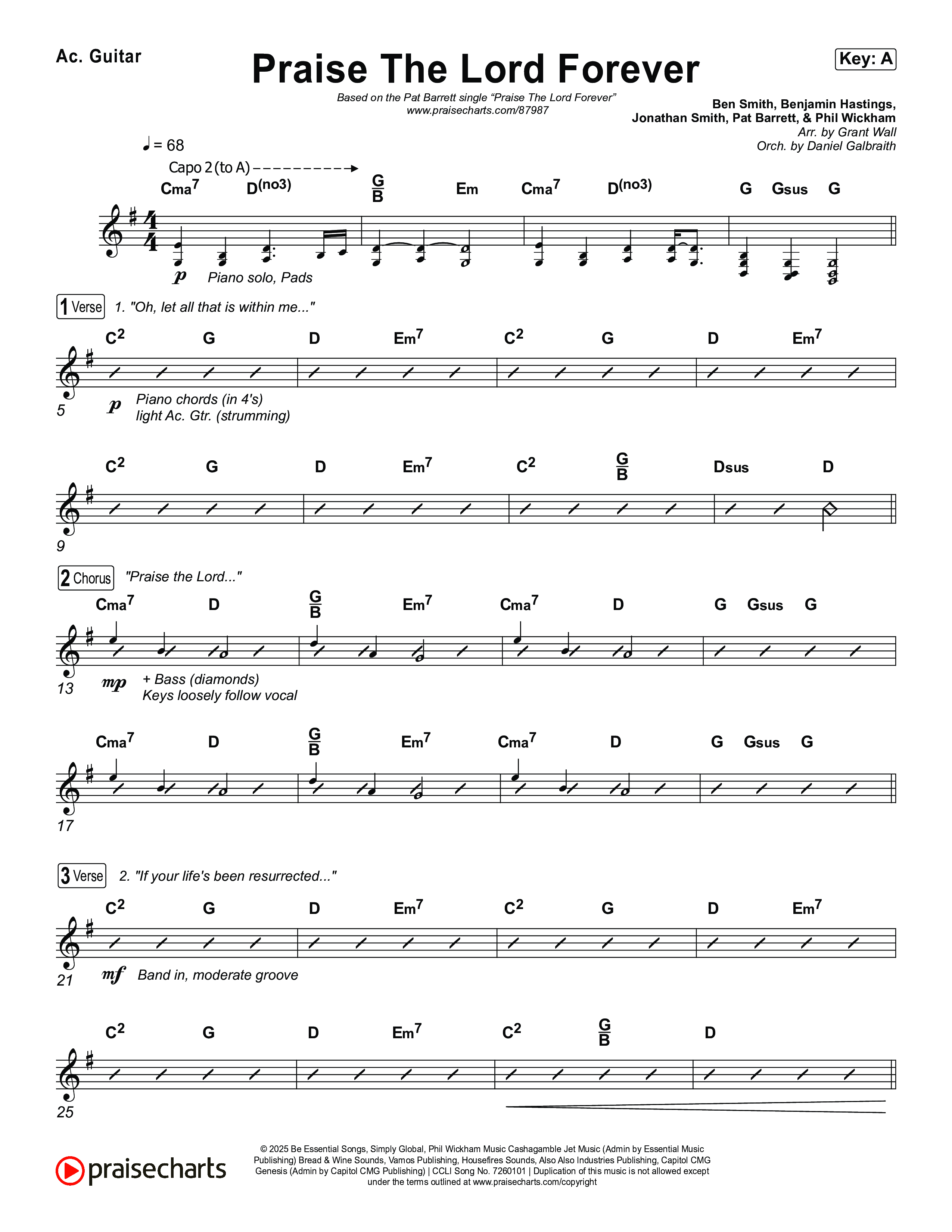 Praise The Lord Forever Acoustic Guitar (Pat Barrett)