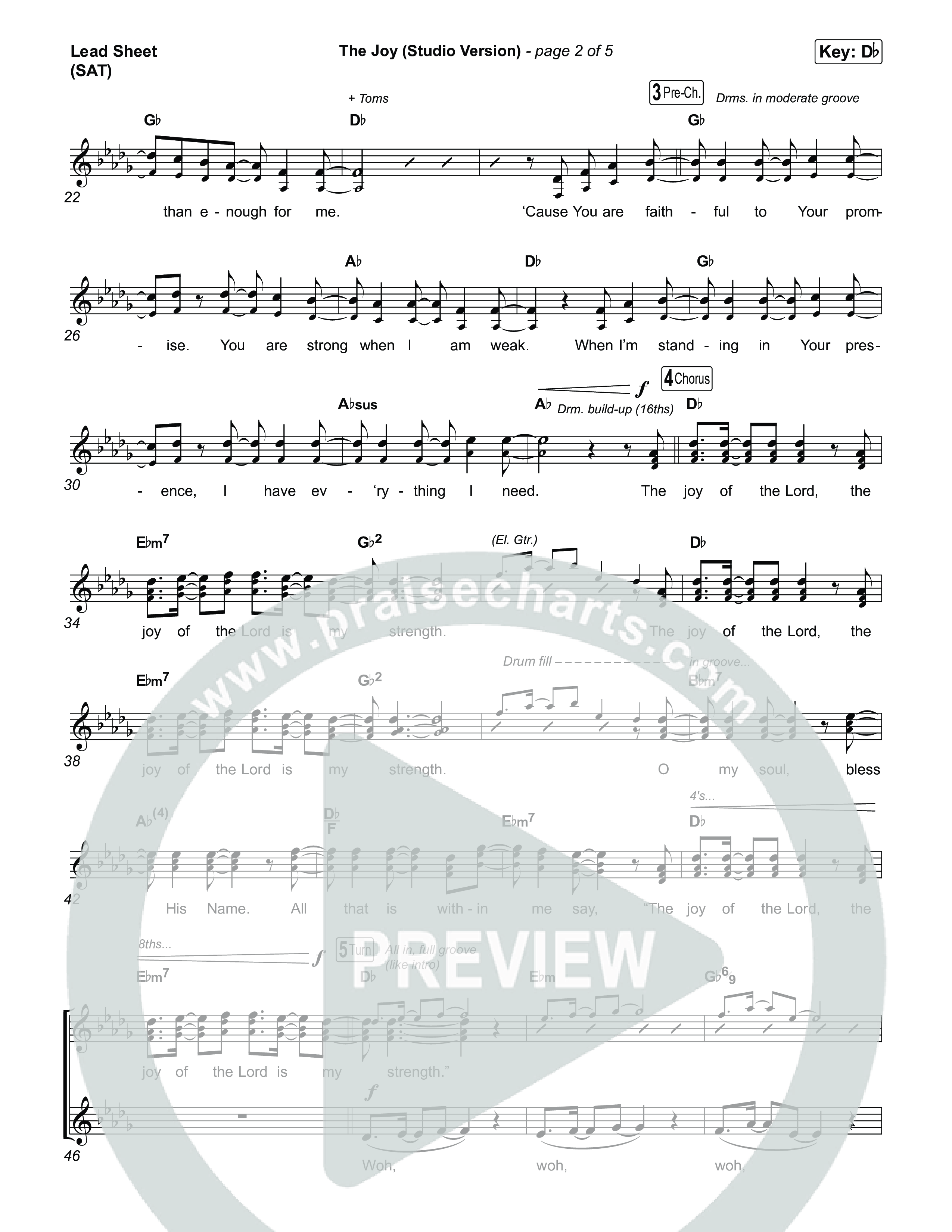 The Joy (Studio) Lead Sheet (SAT) (The Belonging Co / David Dennis / Shantrice Laura / Andrew Holt)