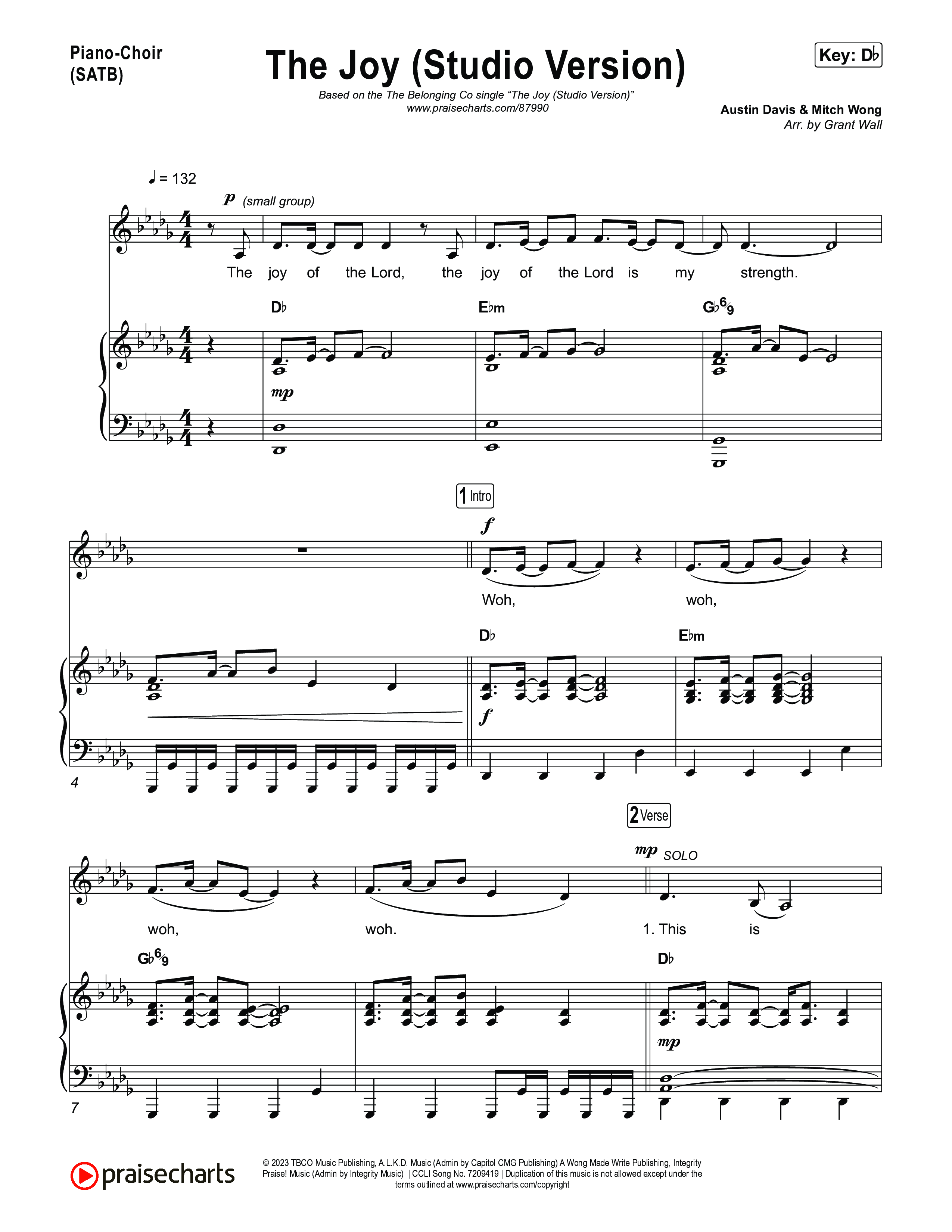 The Joy (Studio) Piano/Vocal Pack (The Belonging Co / David Dennis / Shantrice Laura / Andrew Holt)