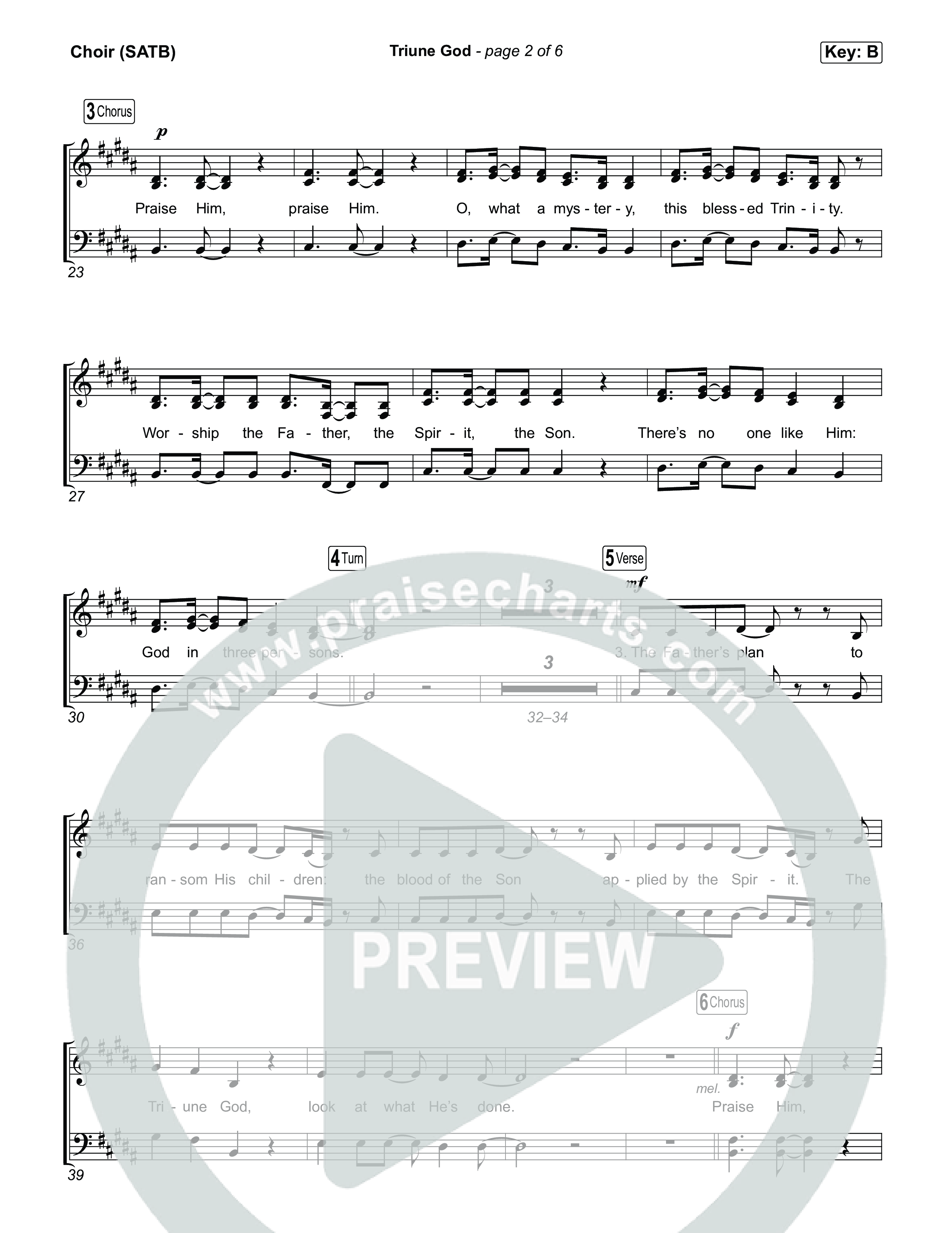 Triune God Choir Sheet (SATB) (Justin Tweito / Josh Duncan / The Worship Initiative)