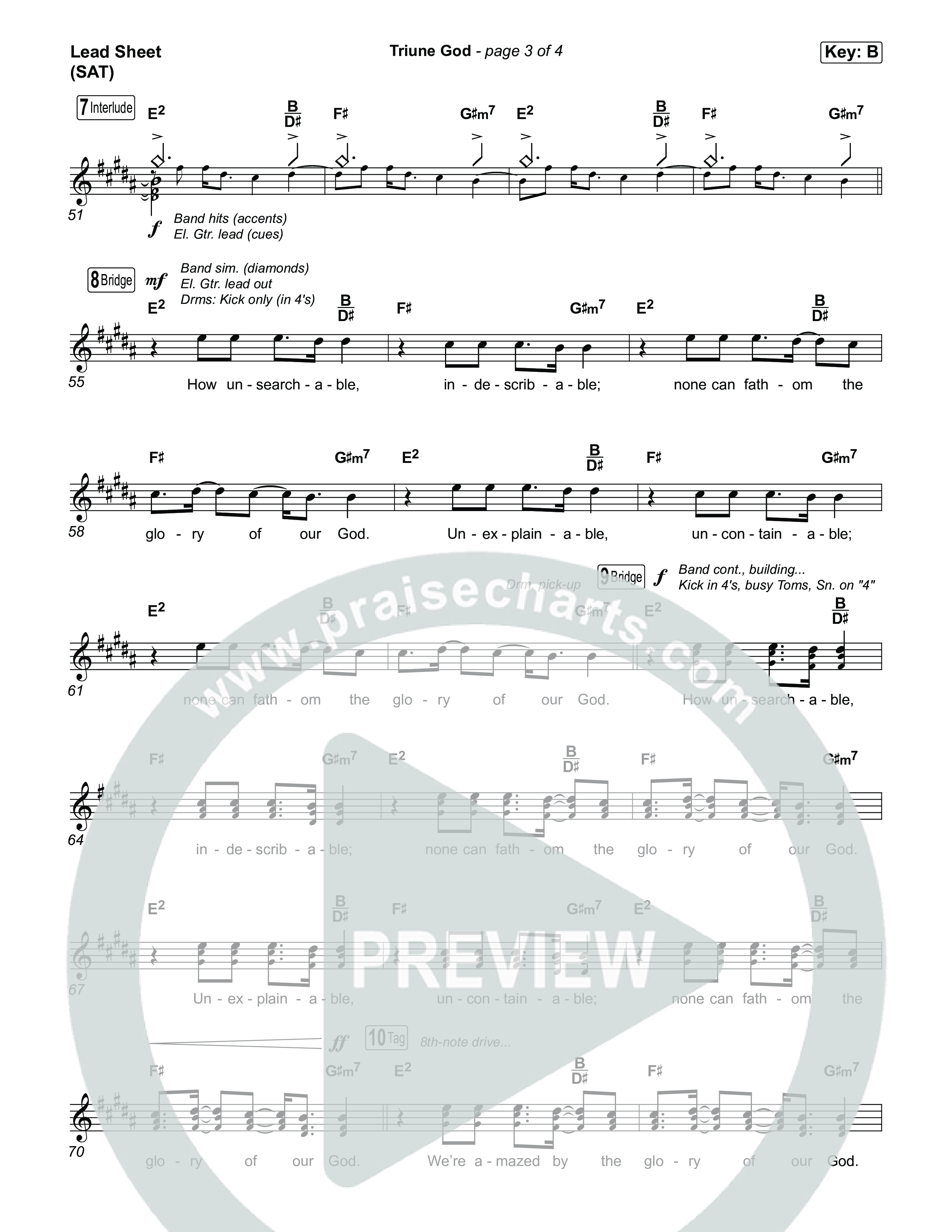 Triune God Lead Sheet (SAT) (Justin Tweito / Josh Duncan / The Worship Initiative)