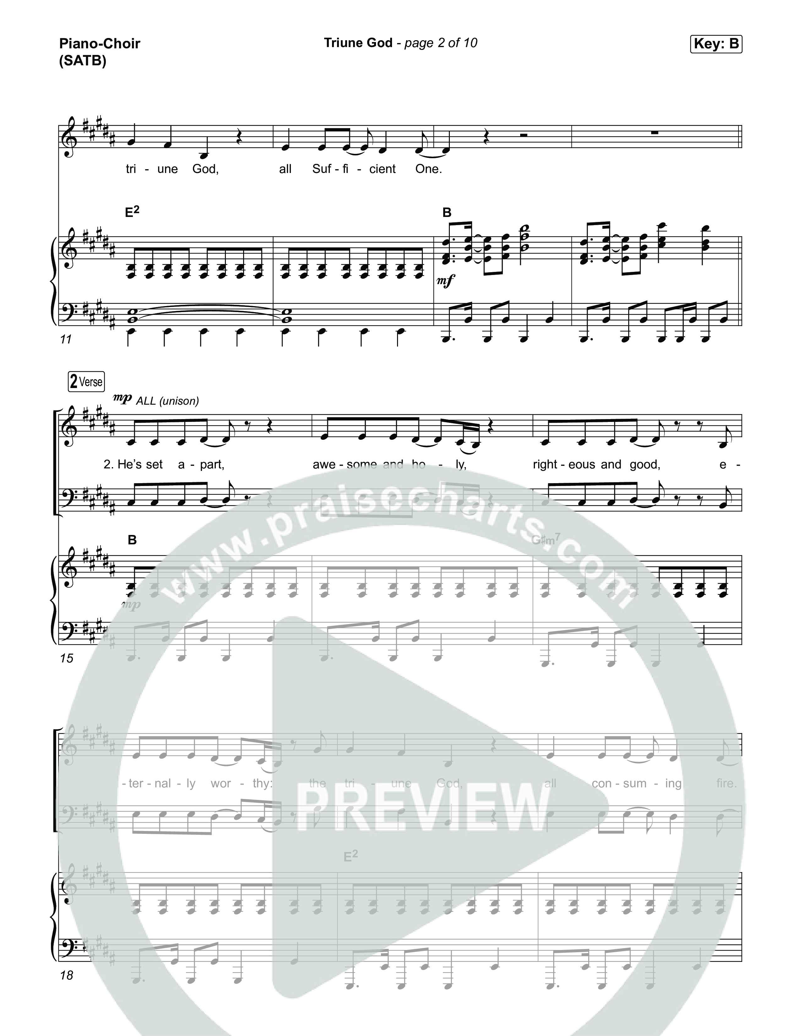 Triune God Piano/Vocal Pack (Justin Tweito / Josh Duncan / The Worship Initiative)