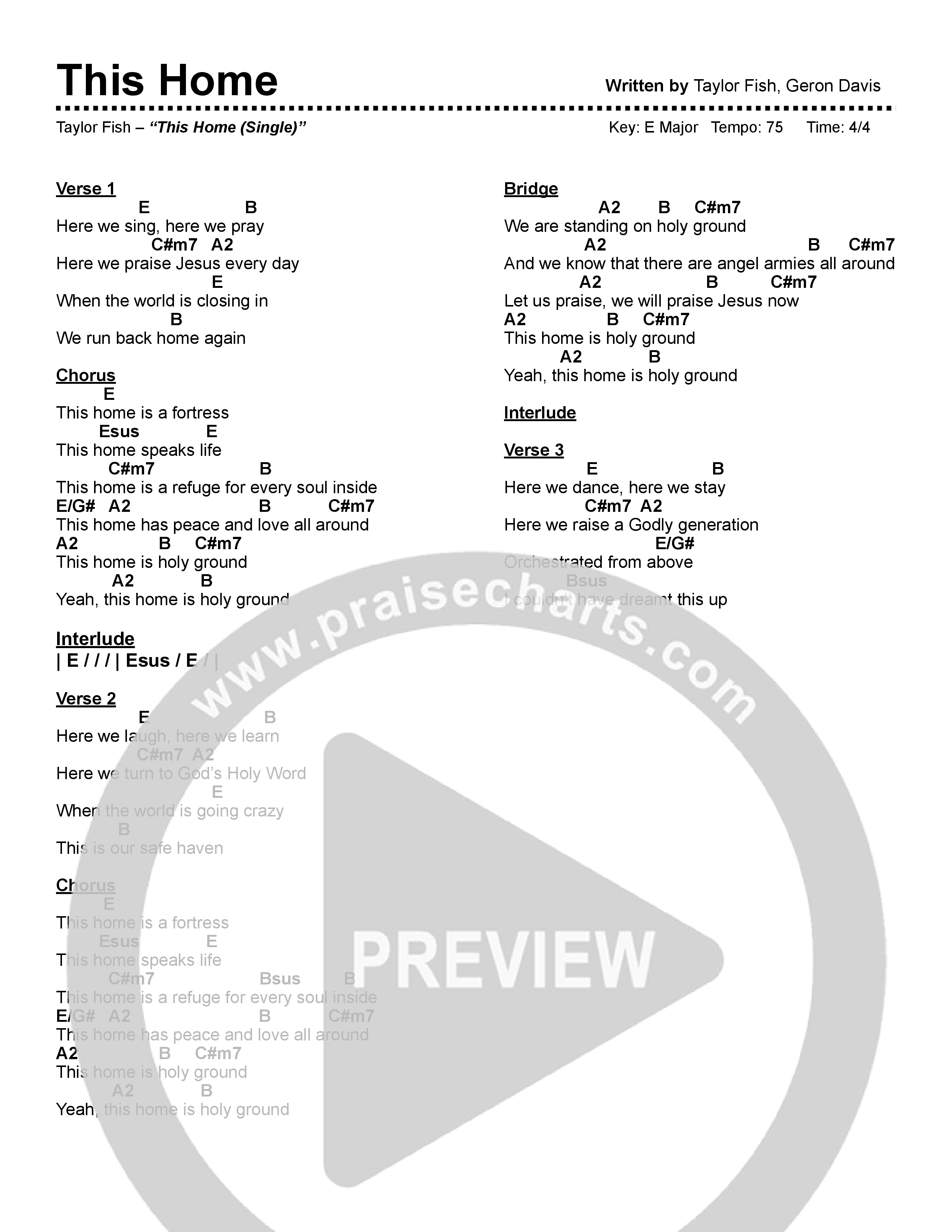 This Home Chord Chart (Taylor Fish)