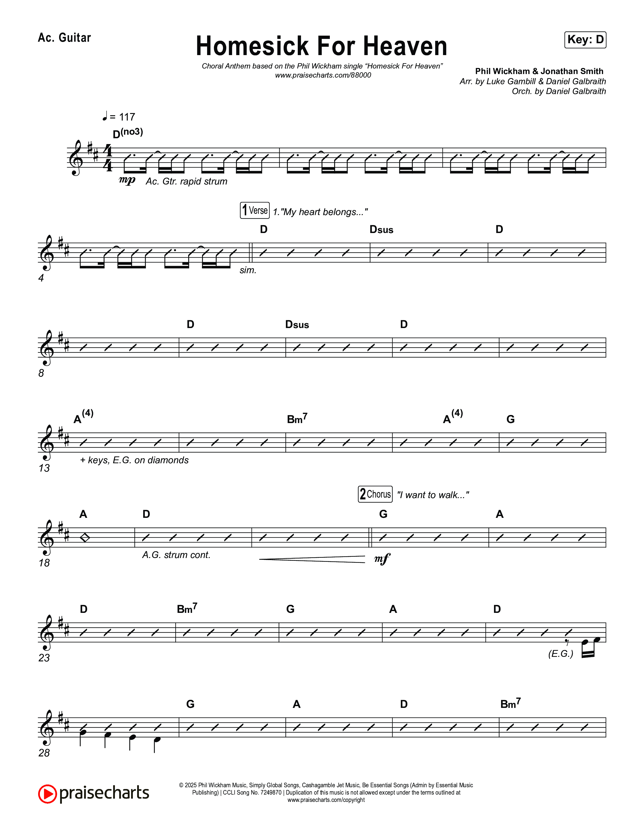 Homesick For Heaven (Choral Anthem SATB) Acoustic Guitar (Phil Wickham / Arr. Luke Gambill)