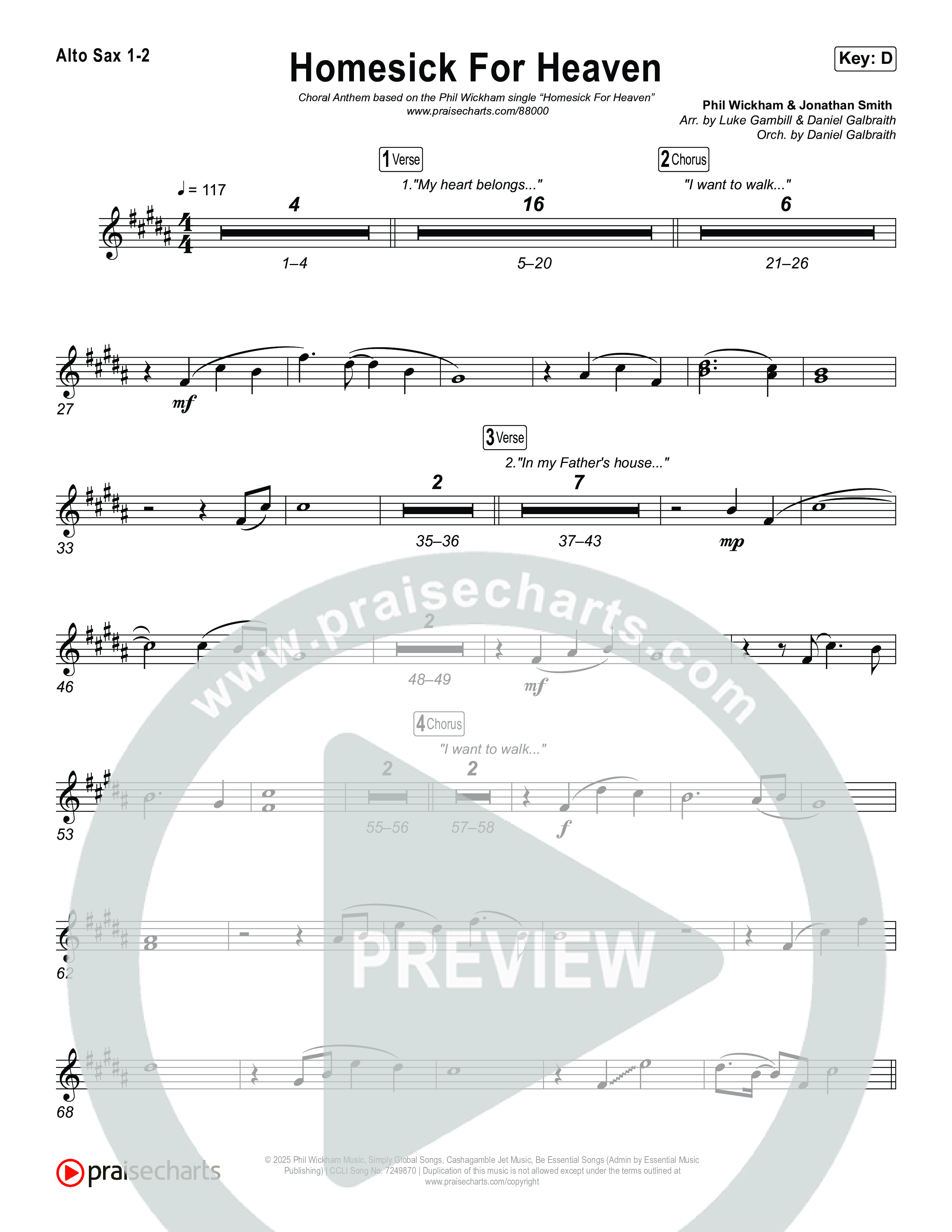 Homesick For Heaven (Choral Anthem SATB) Sax Pack (Phil Wickham / Arr. Luke Gambill)