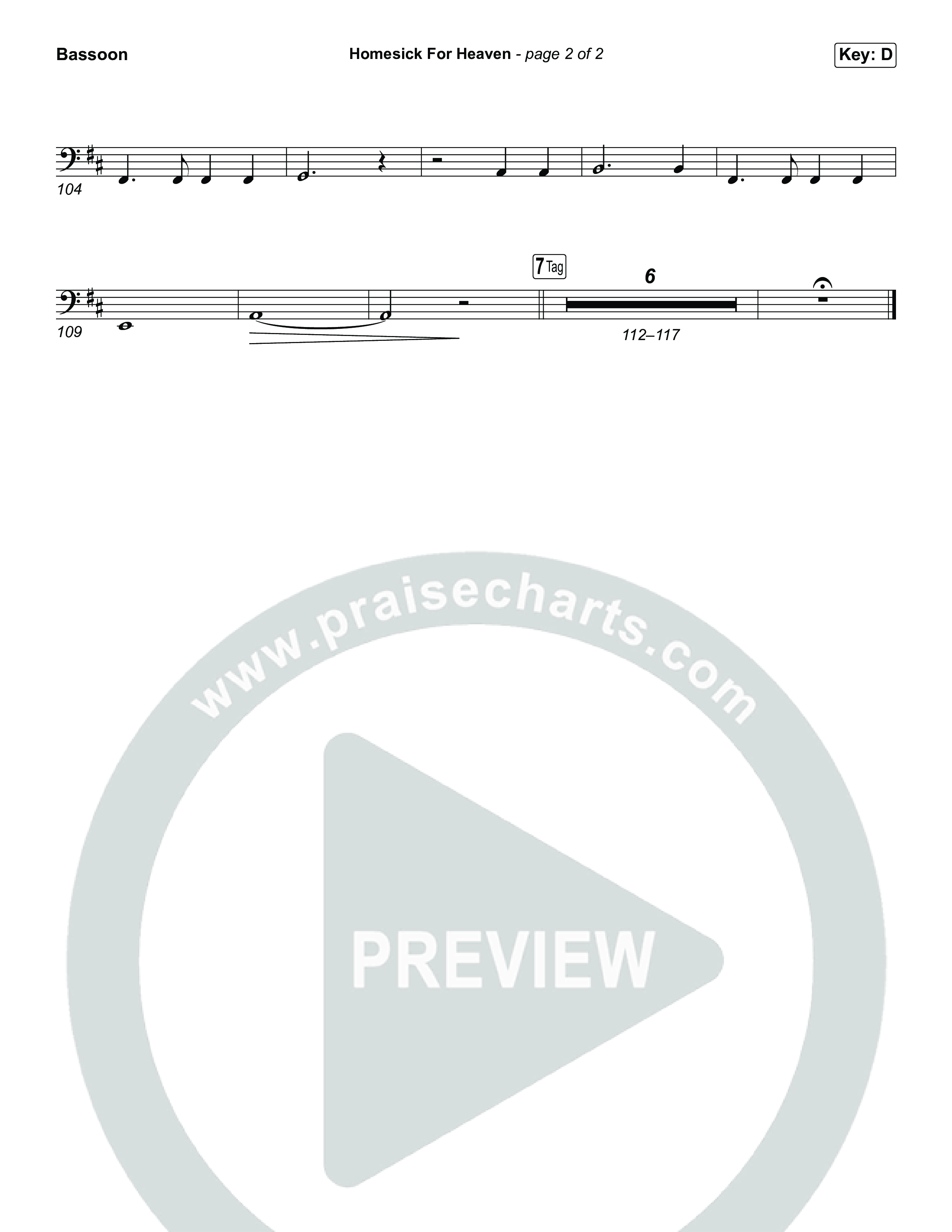 Homesick For Heaven (Choral Anthem SATB) Bassoon (Phil Wickham / Arr. Luke Gambill)