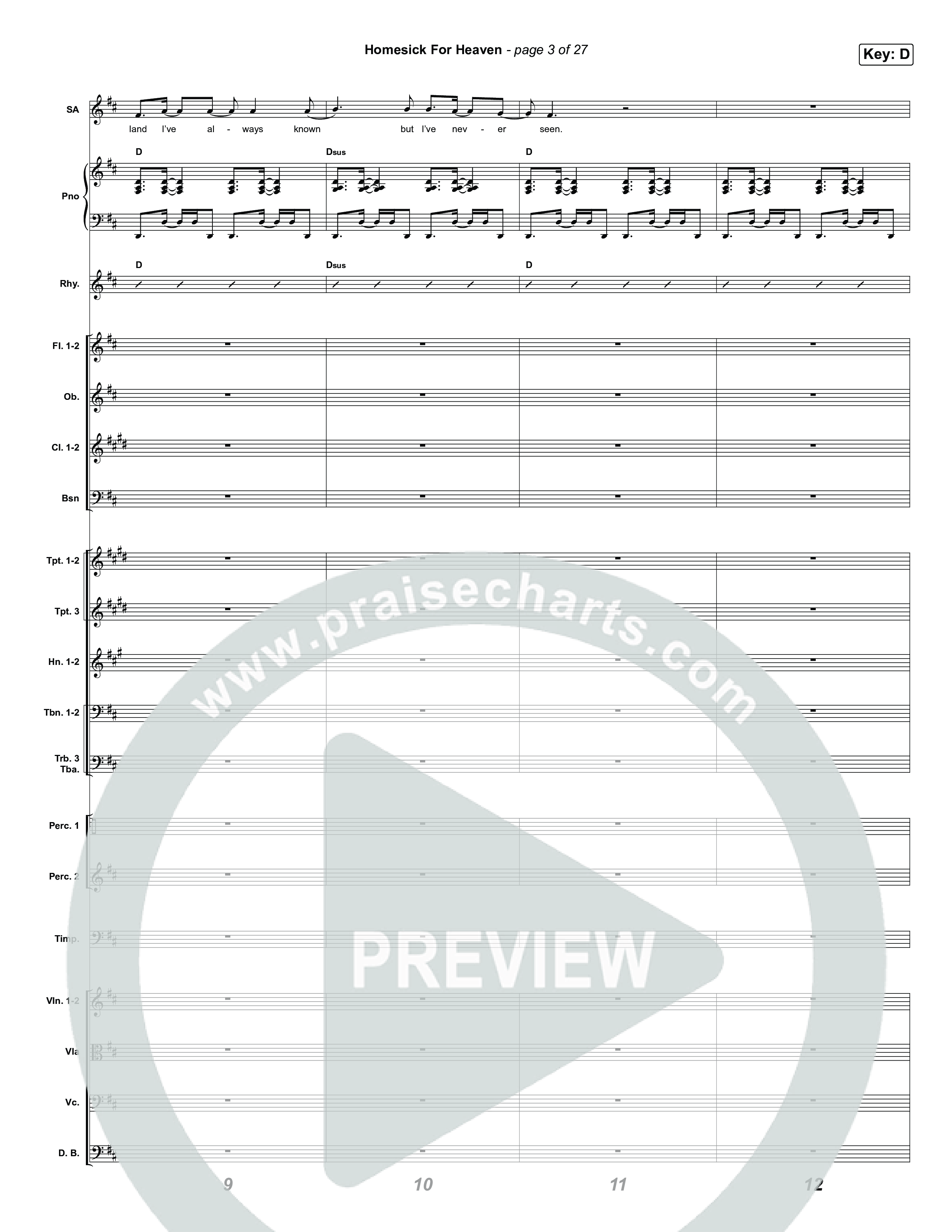 Homesick For Heaven (Choral Anthem SATB) Conductor's Score (Phil Wickham / Arr. Luke Gambill)