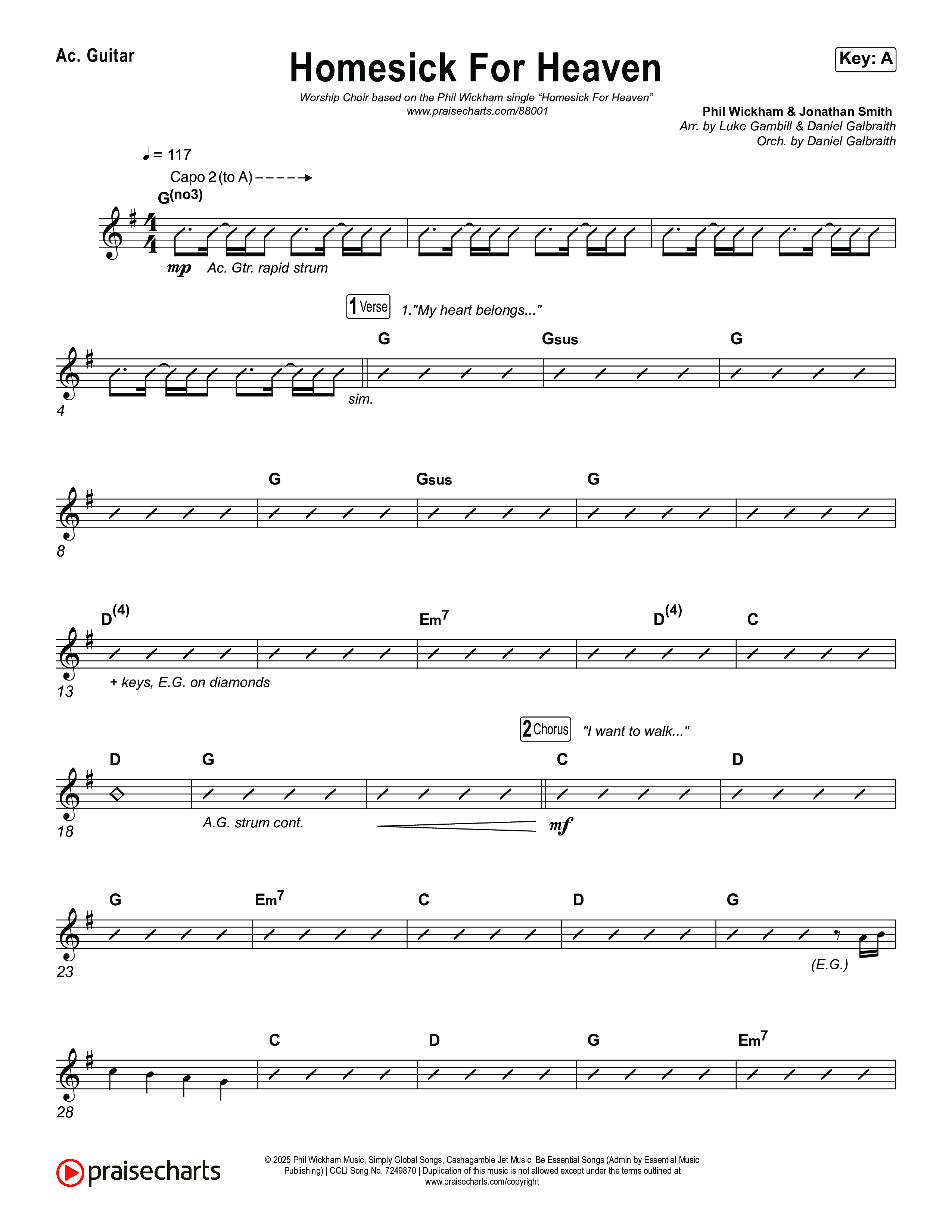 Homesick For Heaven (Worship Choir/SAB) Acoustic Guitar (Phil Wickham / Arr. Luke Gambill)