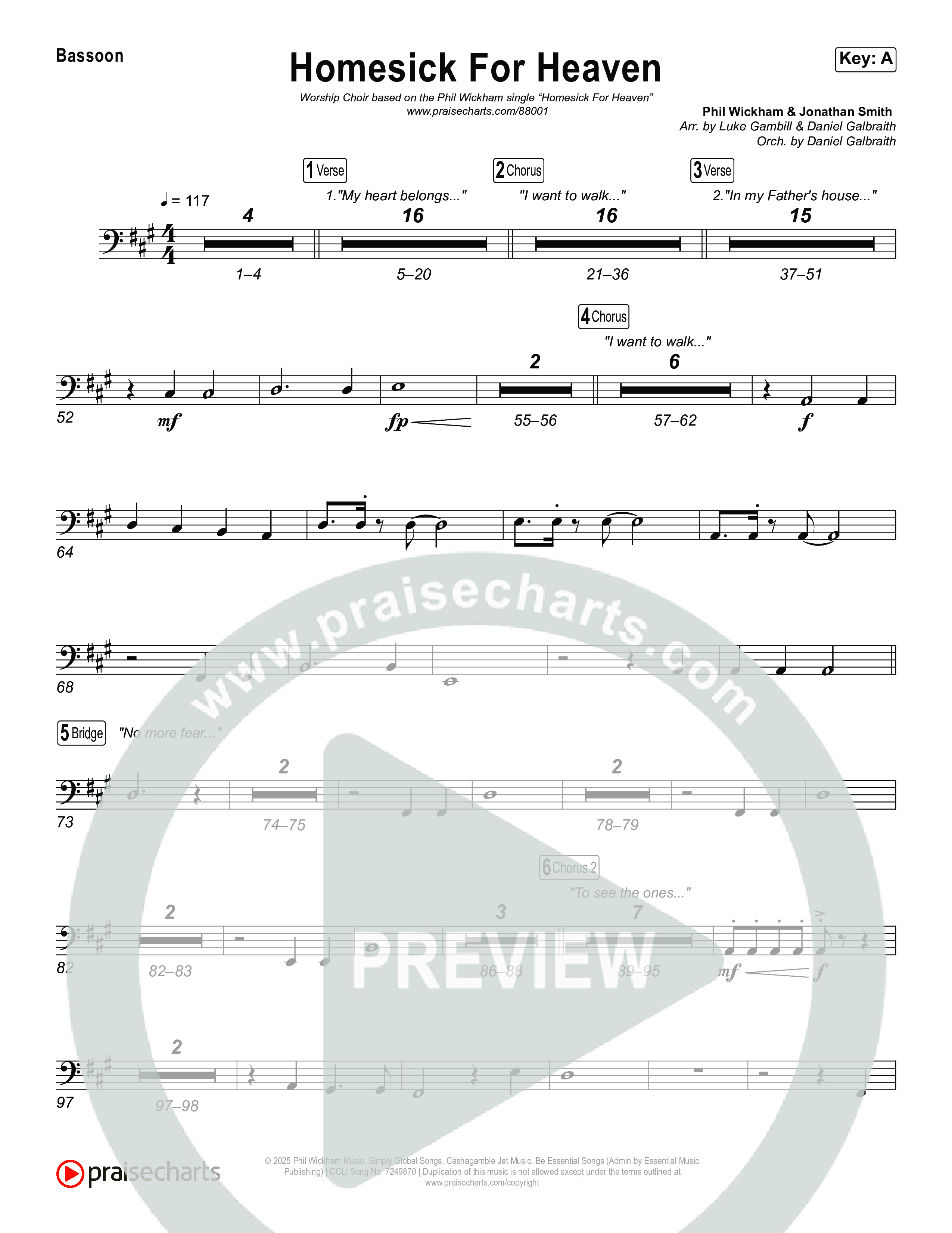Homesick For Heaven (Worship Choir/SAB) Bassoon (Phil Wickham / Arr. Luke Gambill)