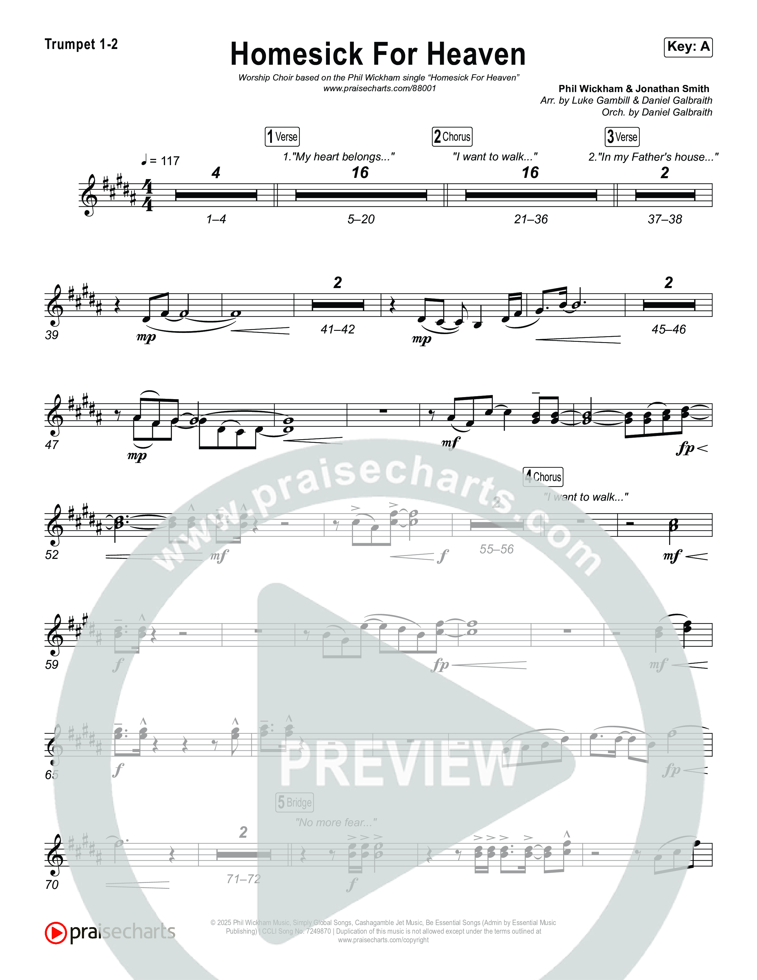 Homesick For Heaven (Worship Choir/SAB) Brass Pack (Phil Wickham / Arr. Luke Gambill)