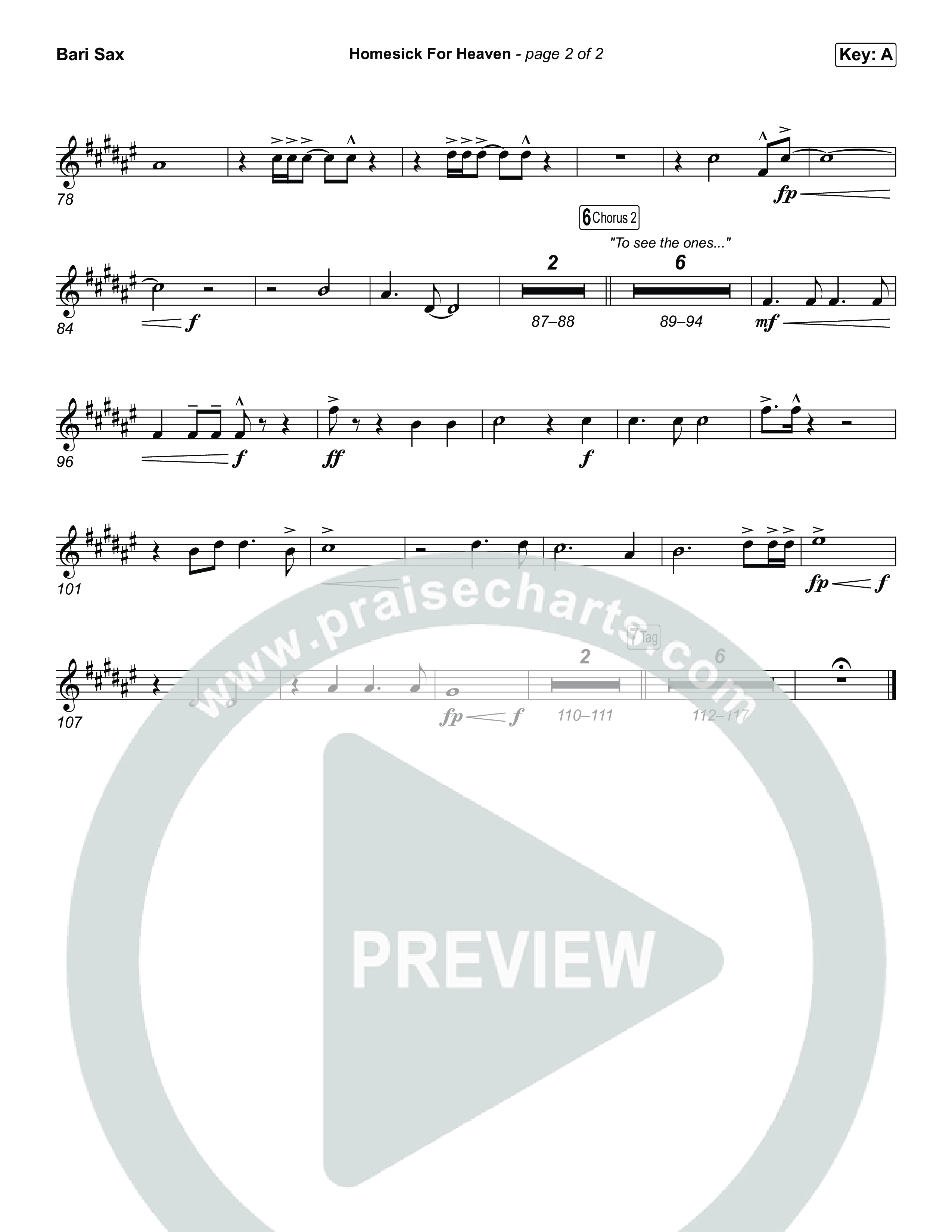 Homesick For Heaven (Unison/2-Part) Bari Sax (Phil Wickham / Arr. Luke Gambill)