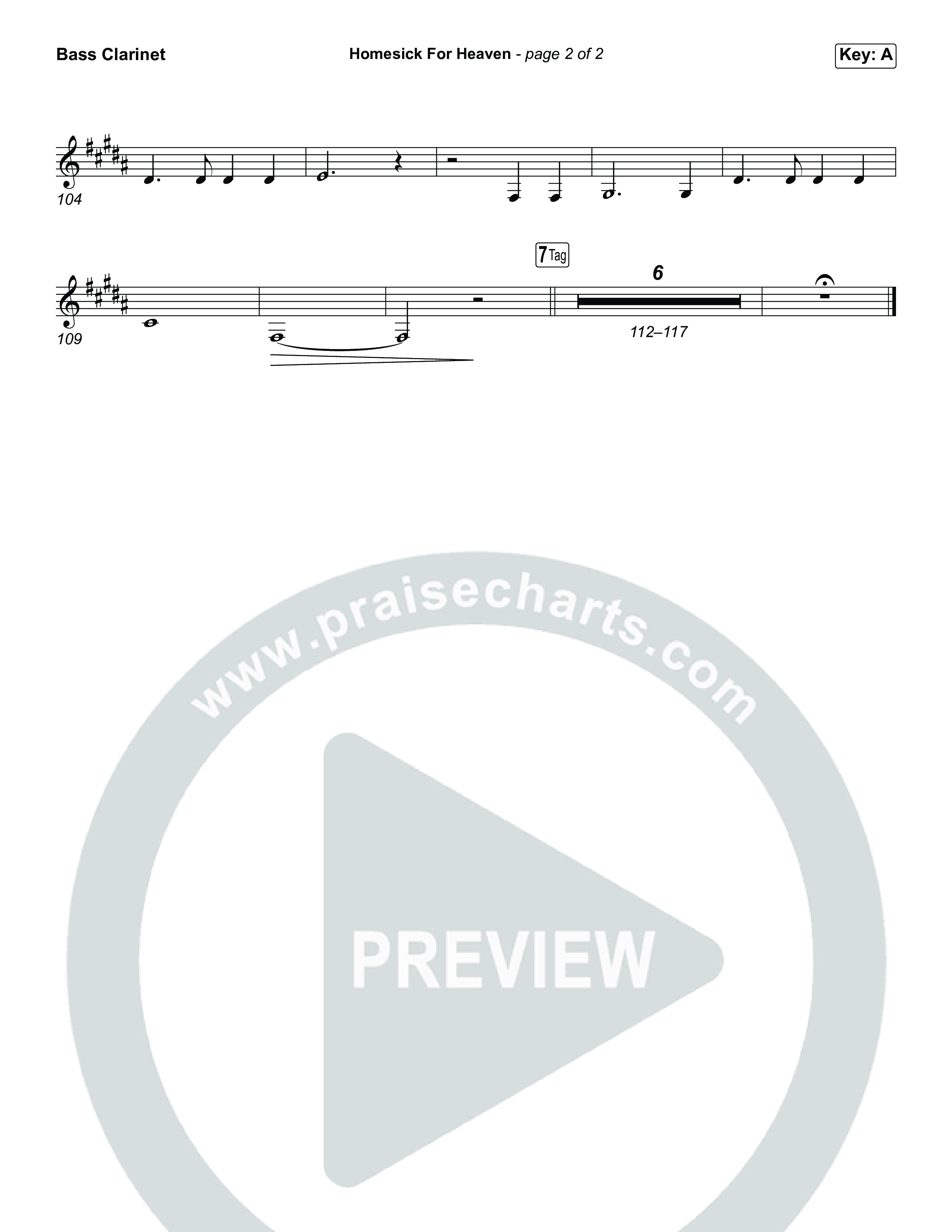 Homesick For Heaven (Unison/2-Part) Bass Clarinet (Phil Wickham / Arr. Luke Gambill)