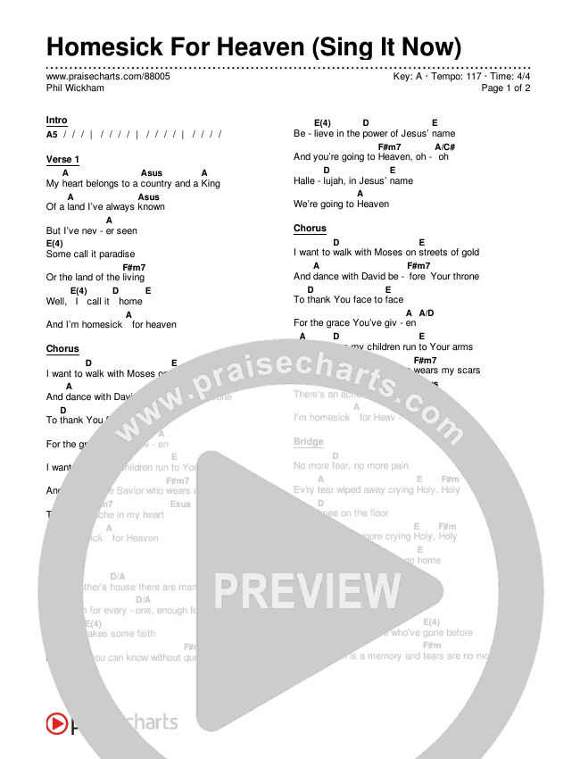 Homesick For Heaven (Sing It Now) Chords & Lyrics (Phil Wickham / Arr. Luke Gambill)