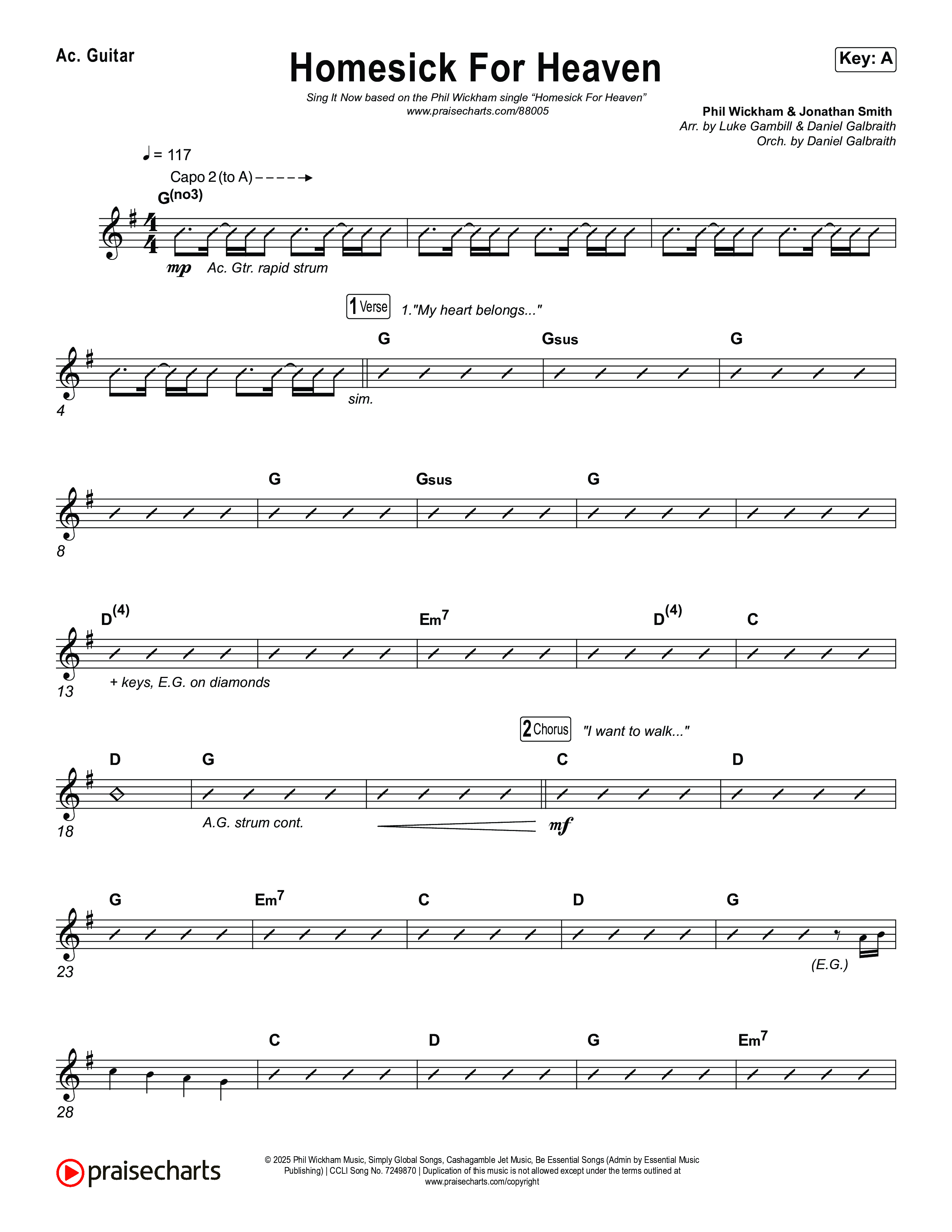 Homesick For Heaven (Sing It Now) Acoustic Guitar (Phil Wickham / Arr. Luke Gambill)