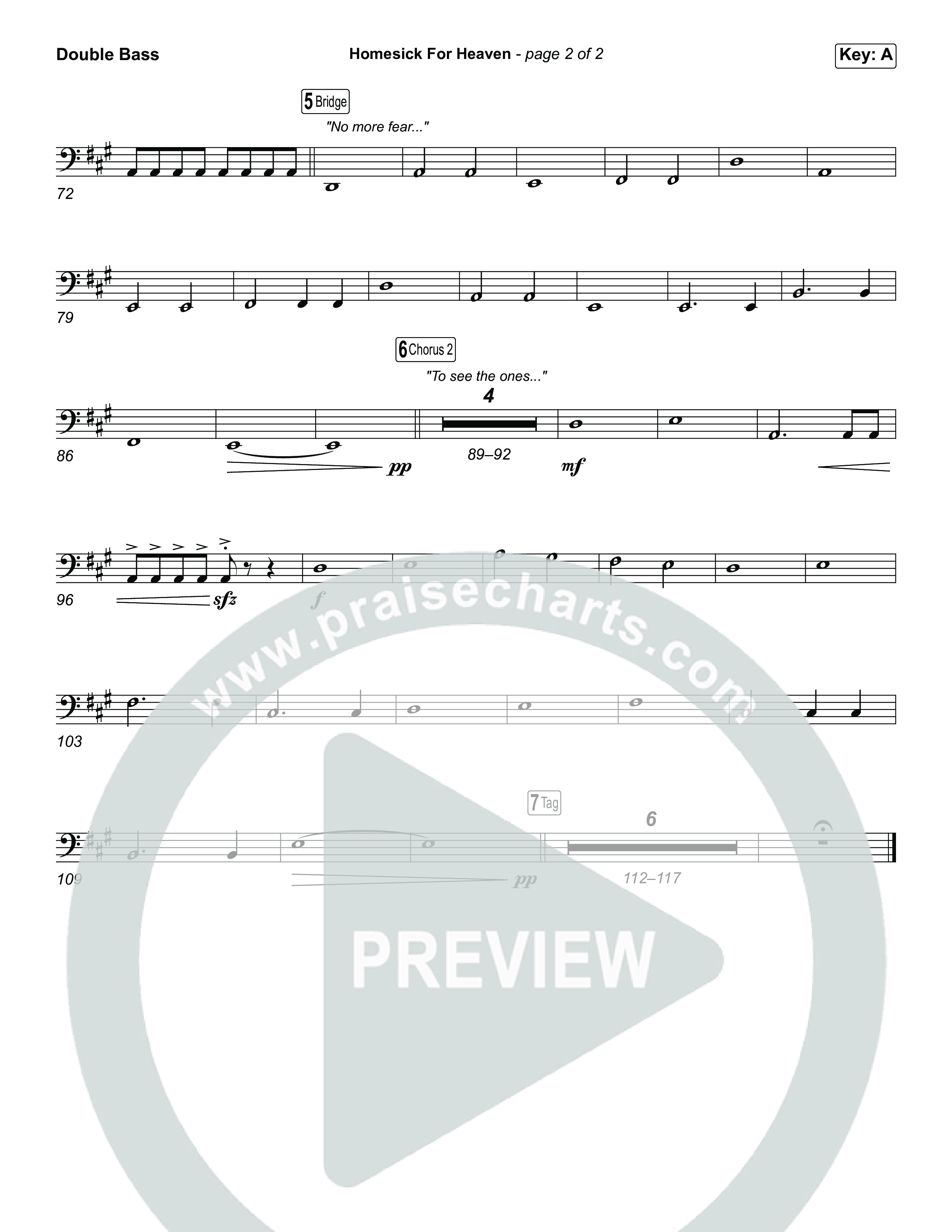 Homesick For Heaven (Sing It Now) Double Bass (Phil Wickham / Arr. Luke Gambill)