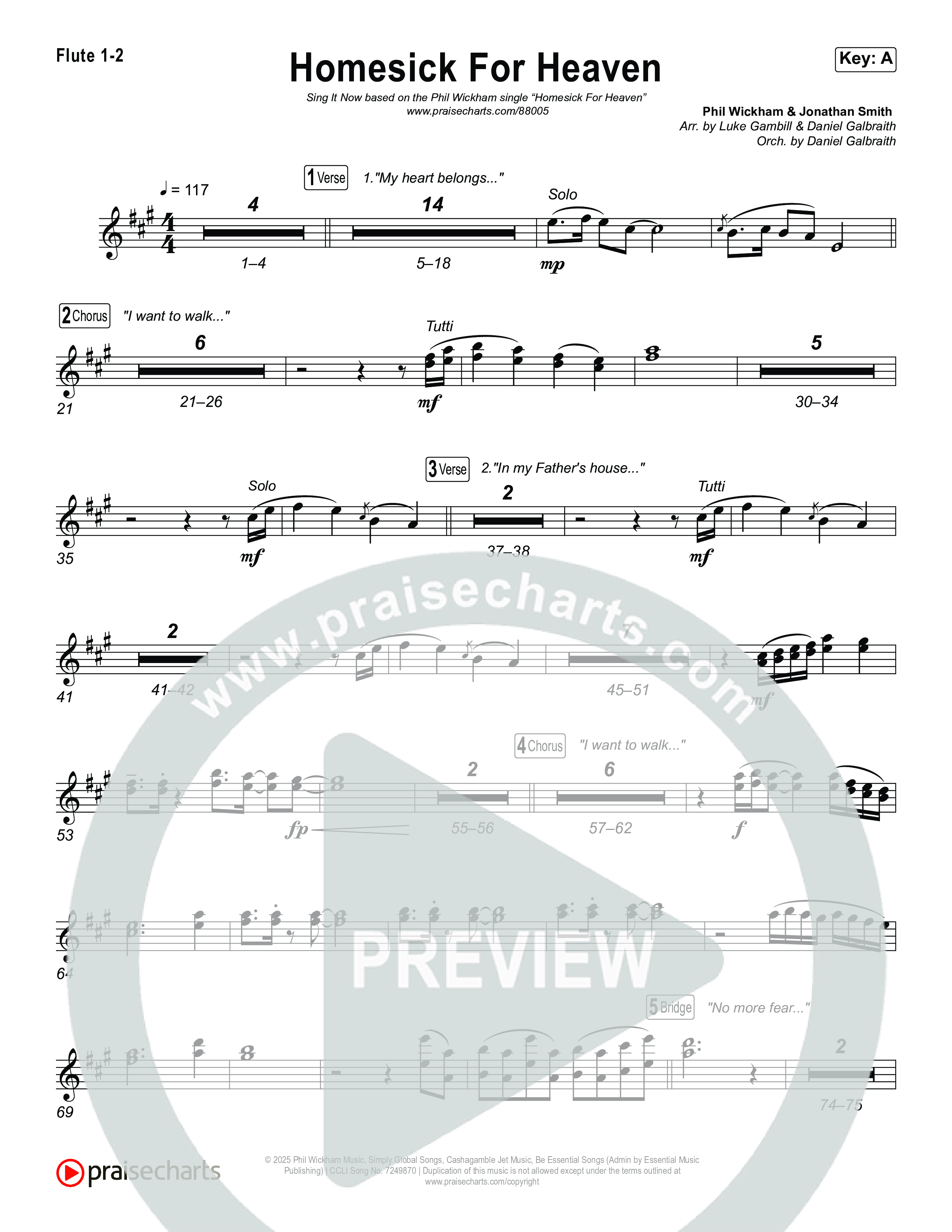 Homesick For Heaven (Sing It Now) Flute 1/2 (Phil Wickham / Arr. Luke Gambill)