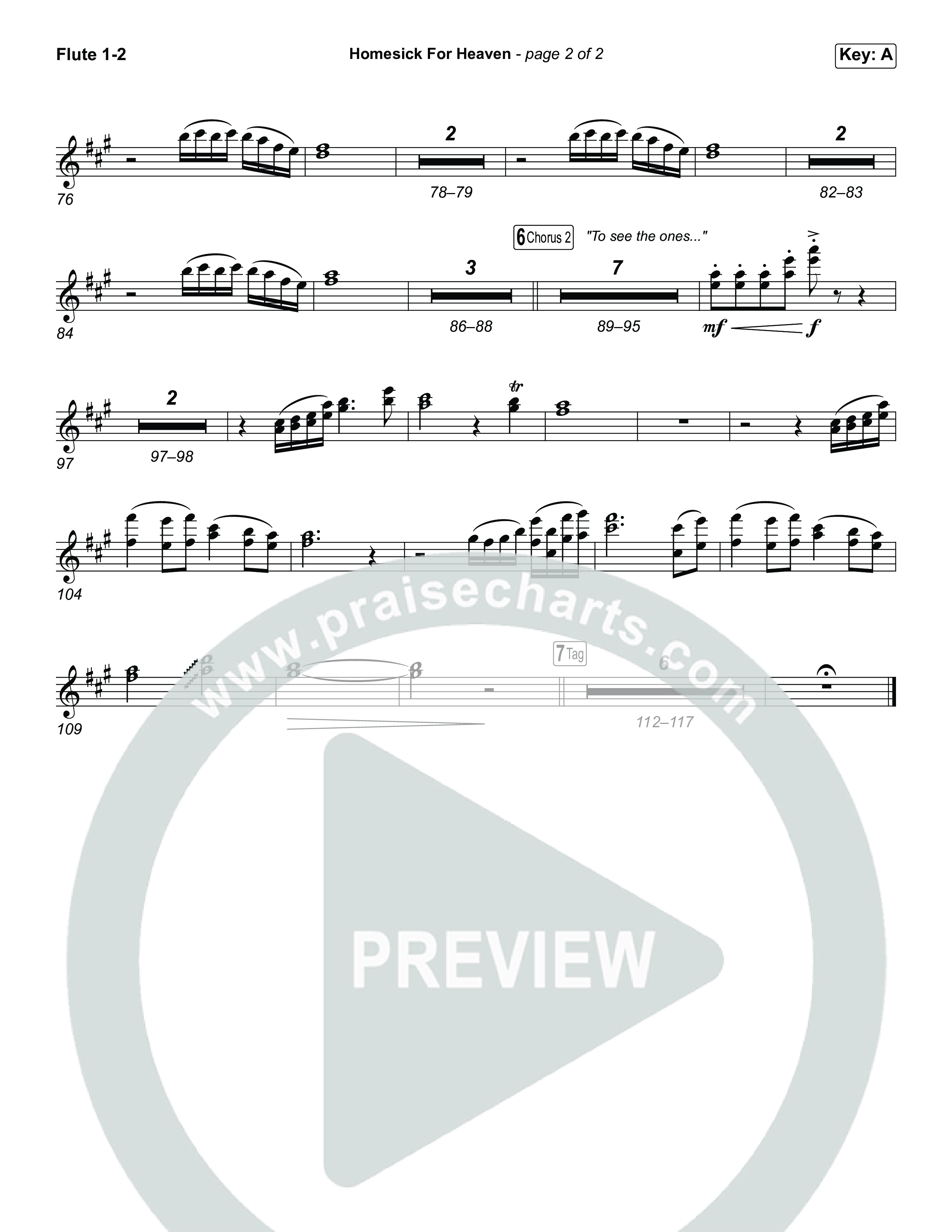 Homesick For Heaven (Sing It Now) Flute 1/2 (Phil Wickham / Arr. Luke Gambill)