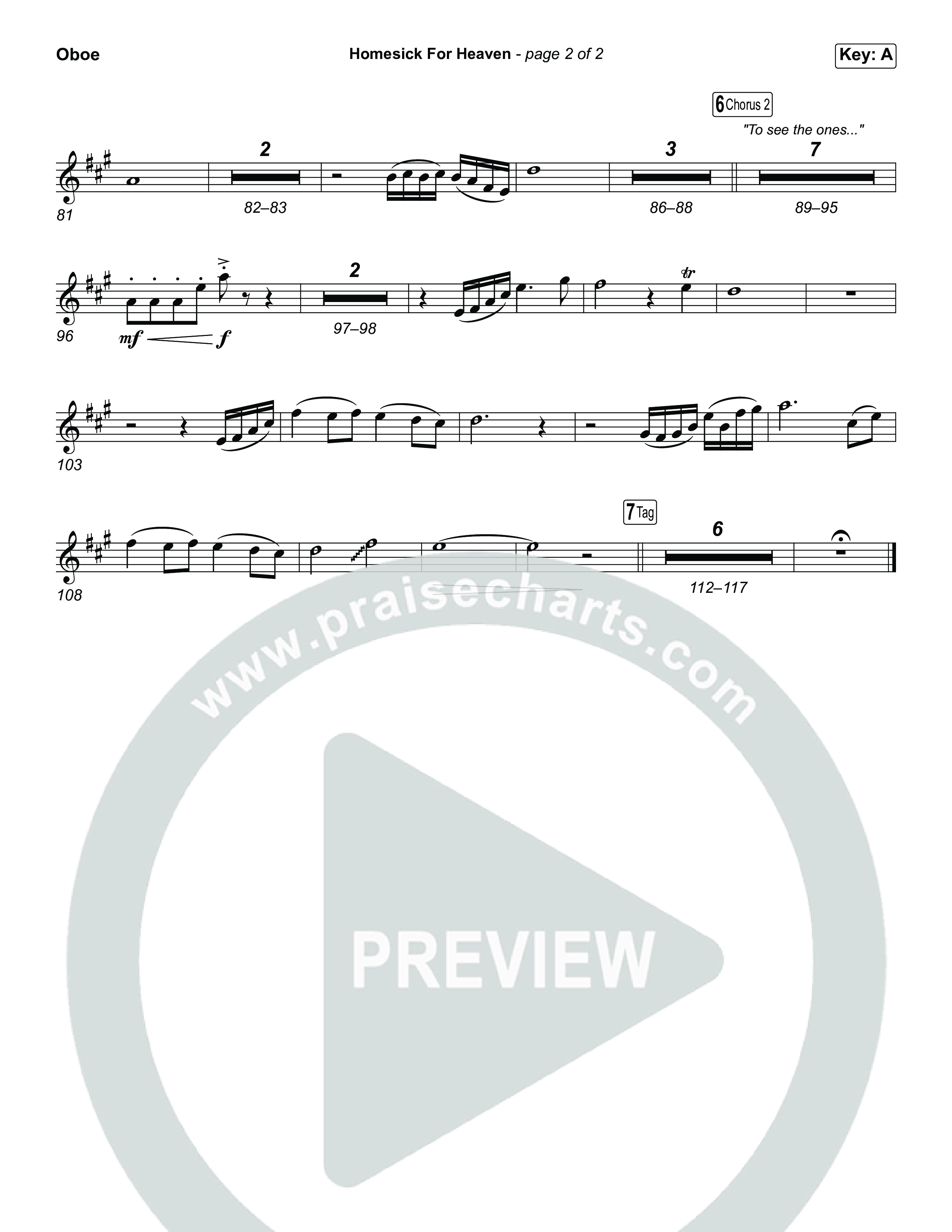 Homesick For Heaven (Sing It Now) Oboe (Phil Wickham / Arr. Luke Gambill)