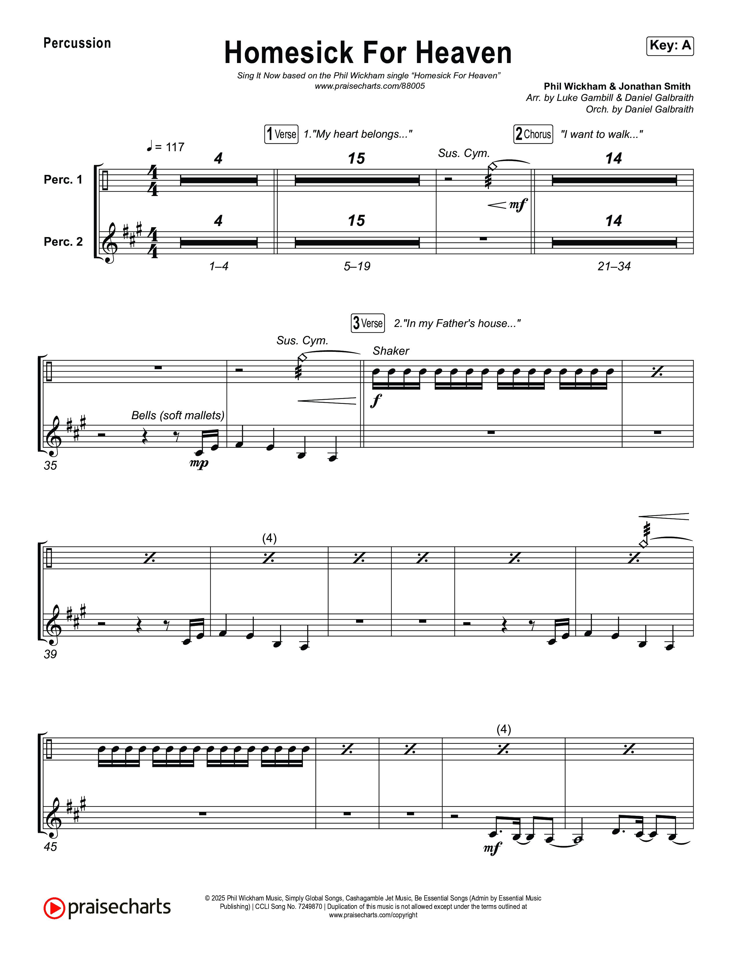 Homesick For Heaven (Sing It Now) Percussion (Phil Wickham / Arr. Luke Gambill)