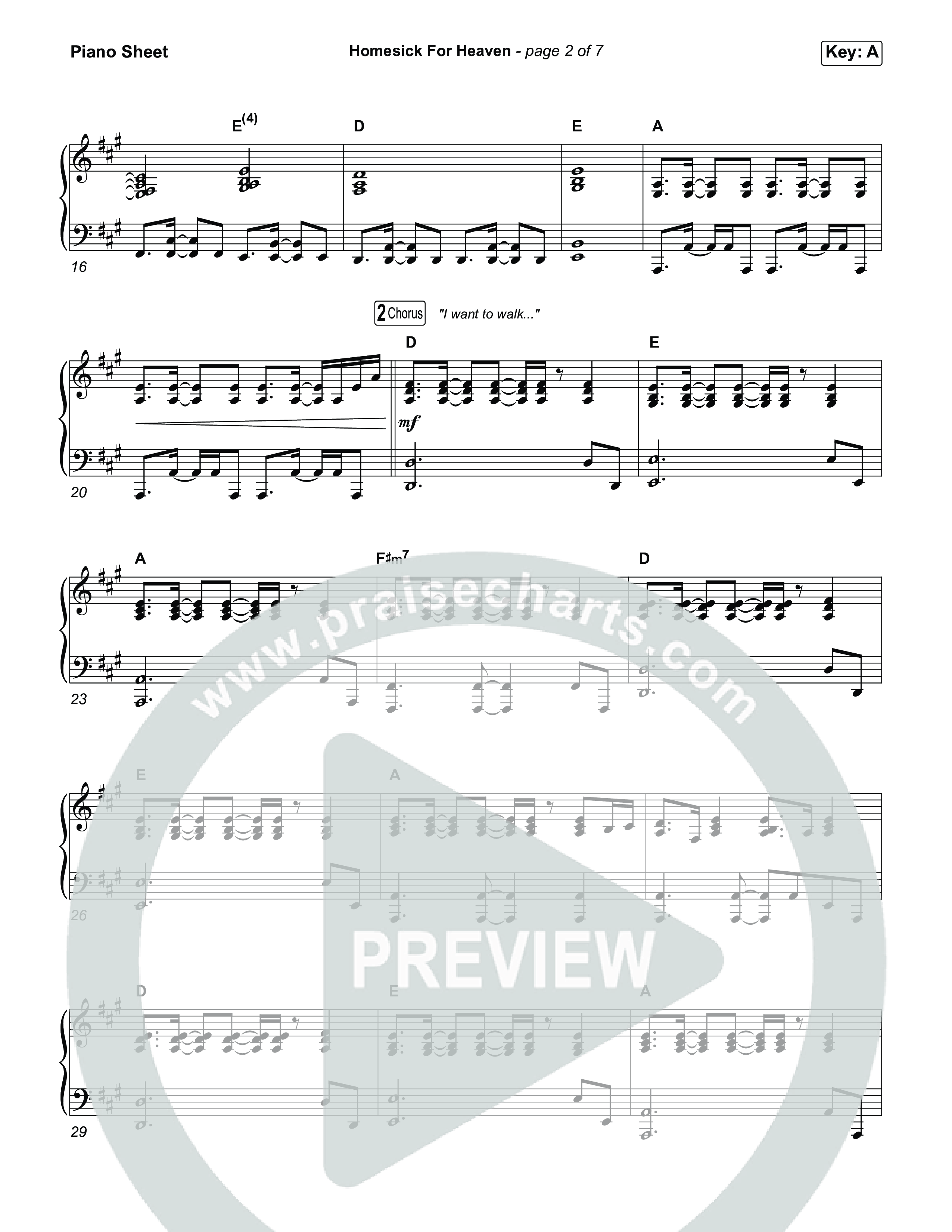 Homesick For Heaven (Sing It Now) Piano Sheet (Phil Wickham / Arr. Luke Gambill)
